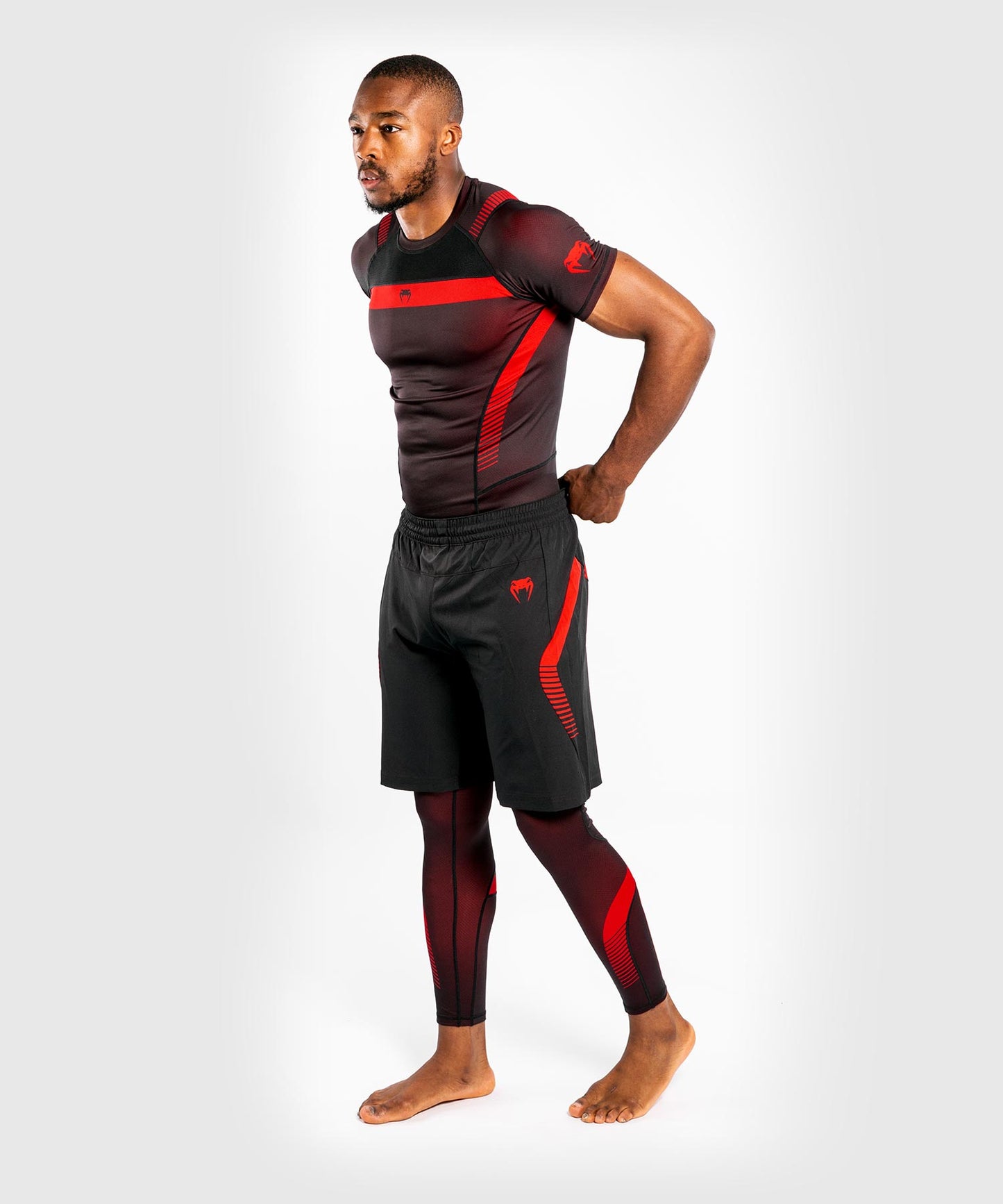 Camiseta de compresión Venum No Gi 3.0 - Manga corta - Negro/Rojo