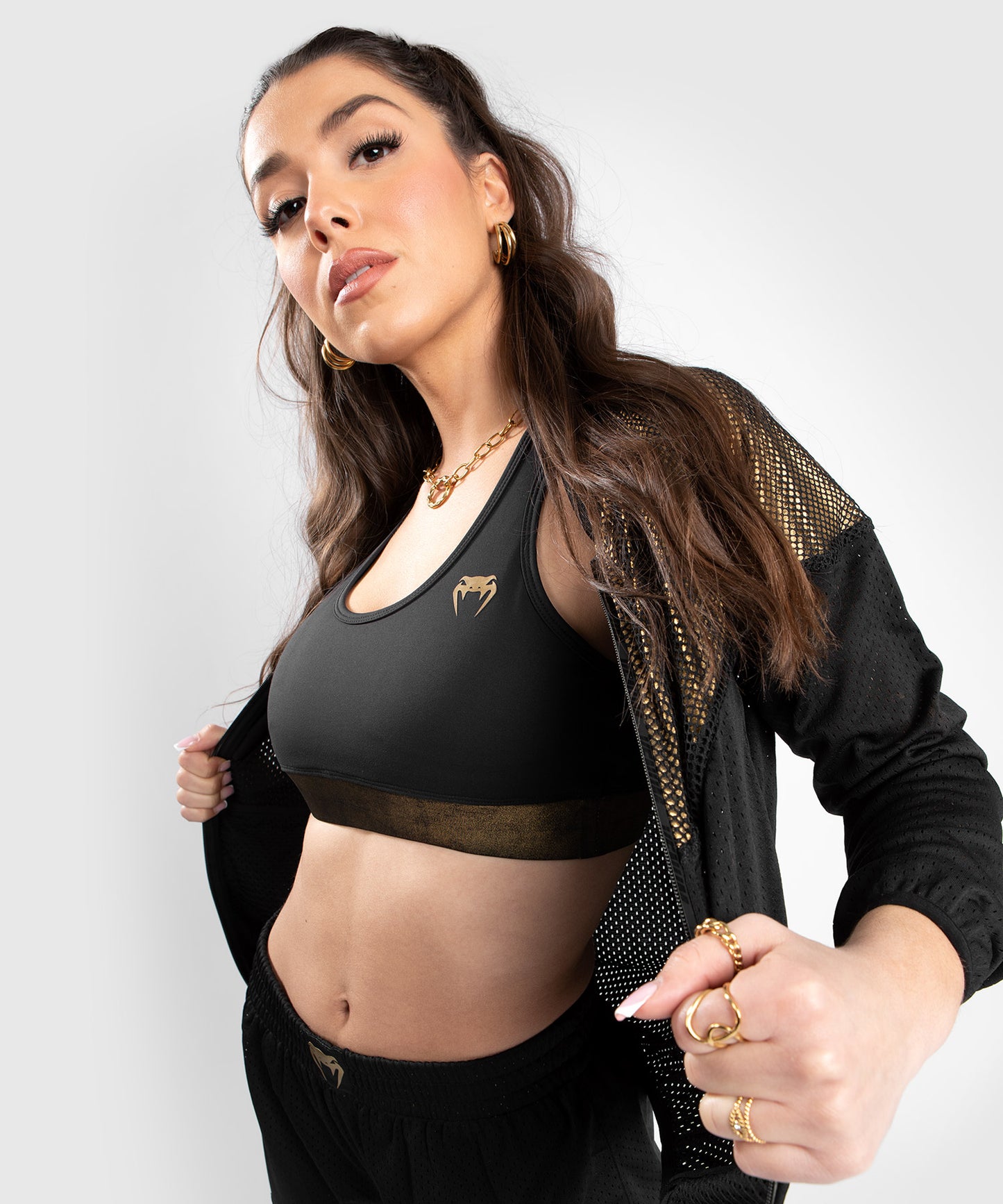  Venum Lightning Mesh Jacket – Für Damen – Schwarz/Gold