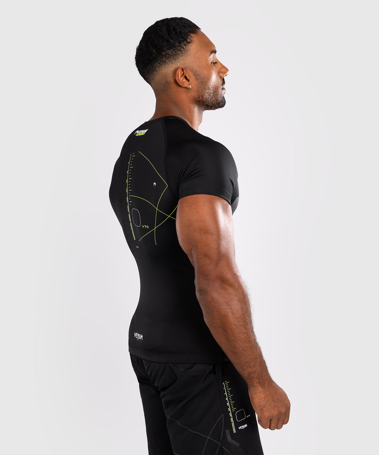 Venum Training Camp 4.0 Kurzarm Rashguard - Schwarz/Neo-Grün