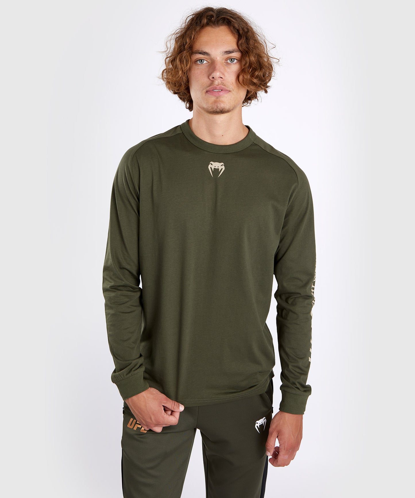 T-shirt à manches longues pour Hommes UFC Adrenaline by Venum Fight Week - Khaki
