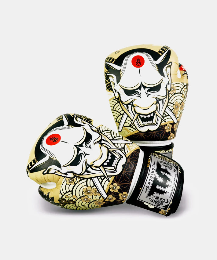Tuff The White Oni Boxing Gloves - Beige/White