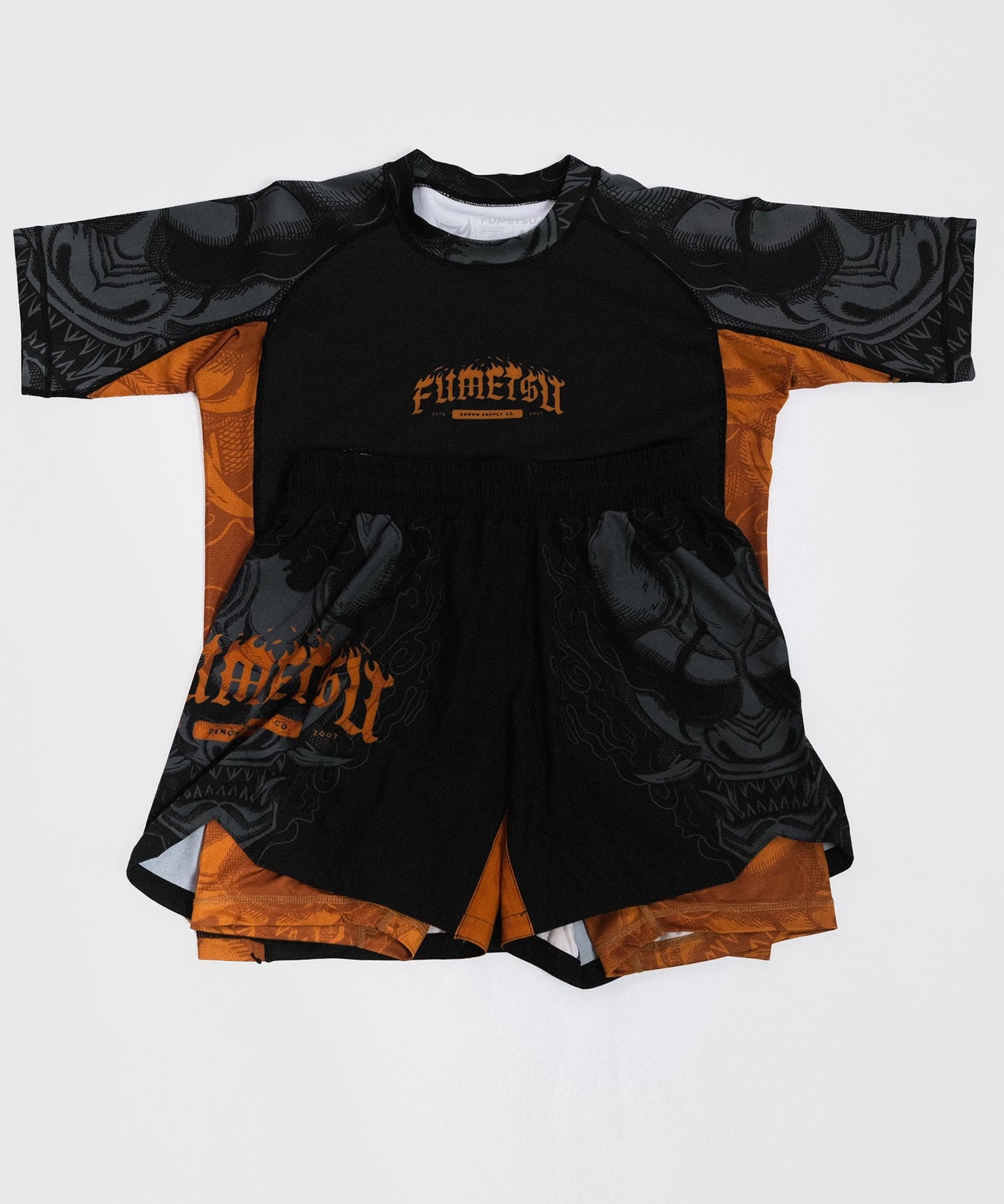 Fightshort Fumetsu Dual Layer Oni - Black/Grey/Bronze