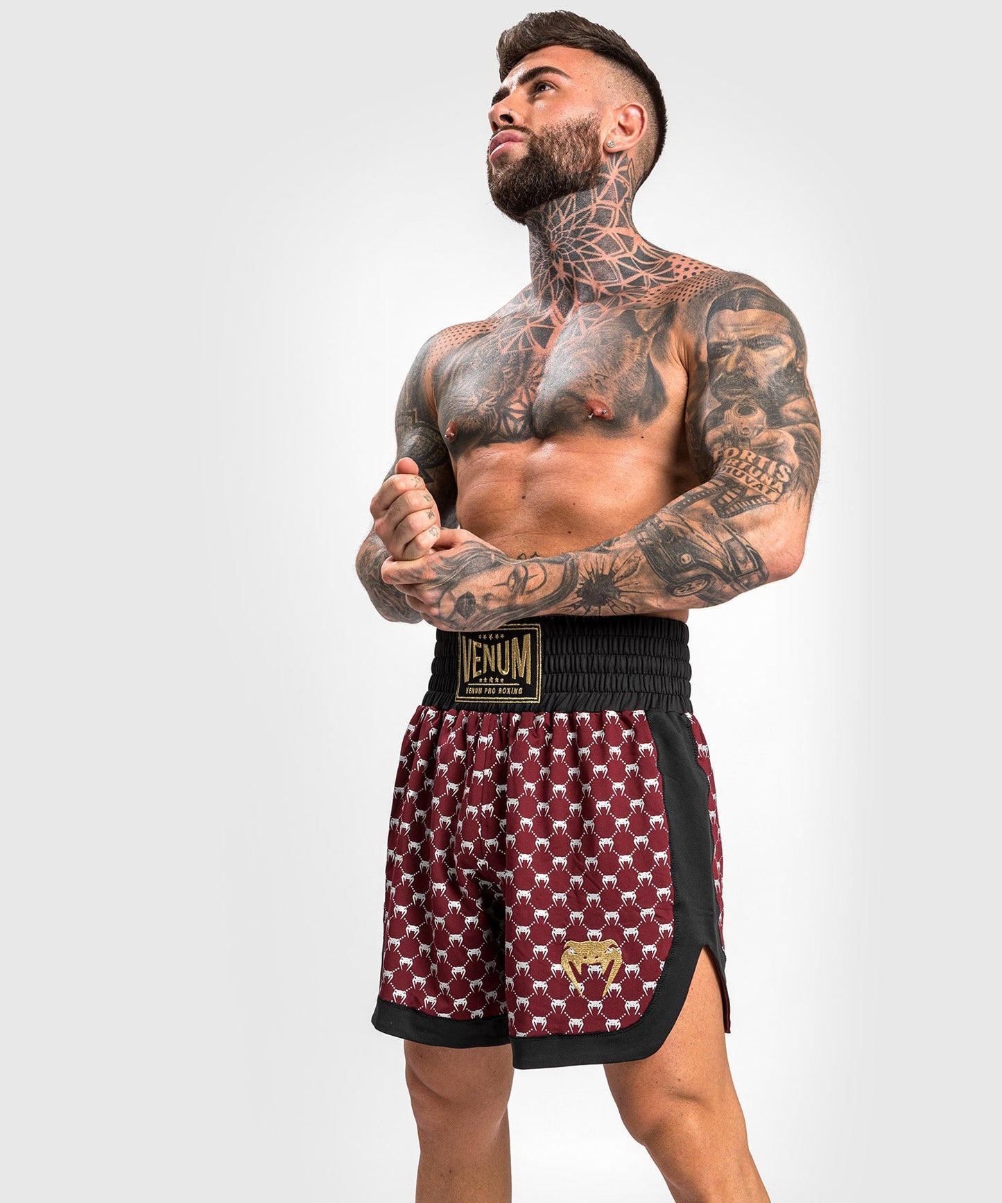 Venum Monogram Boxing Short - Black/Bordeaux
