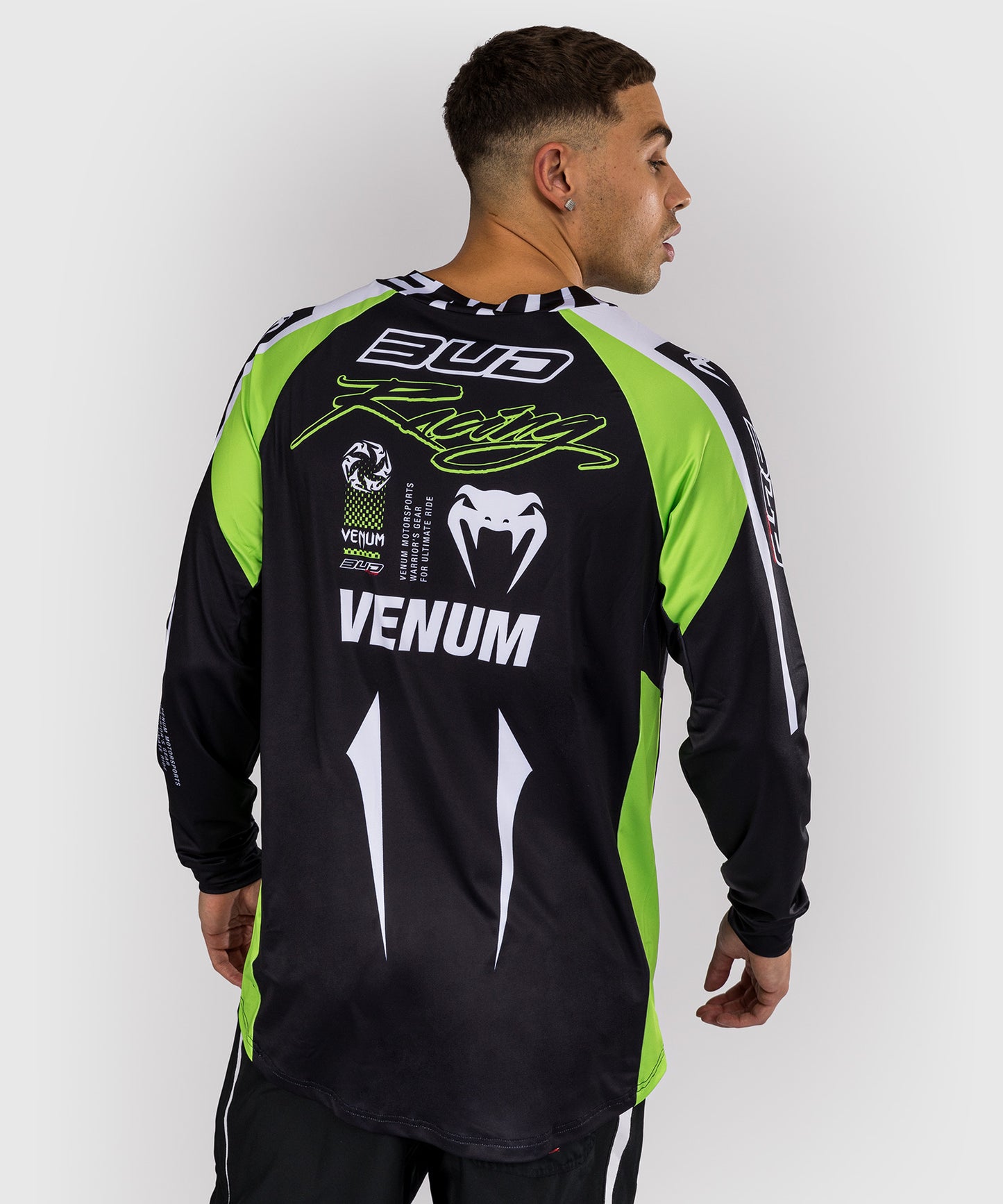 Venum x Bud Racing Men's Dry-Tech T-Shirt - Black/White/Lime Green
