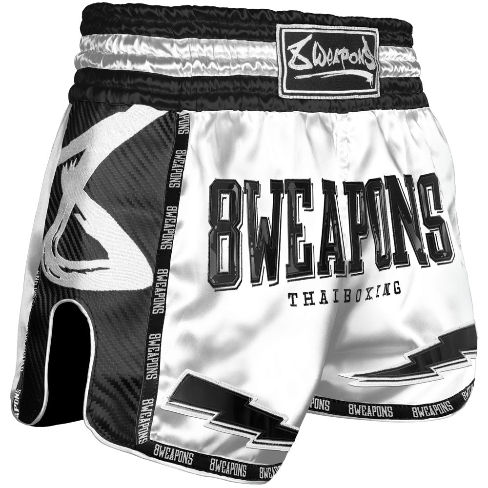 Short de Muay Thai 8 Weapons Carbon - Blanc