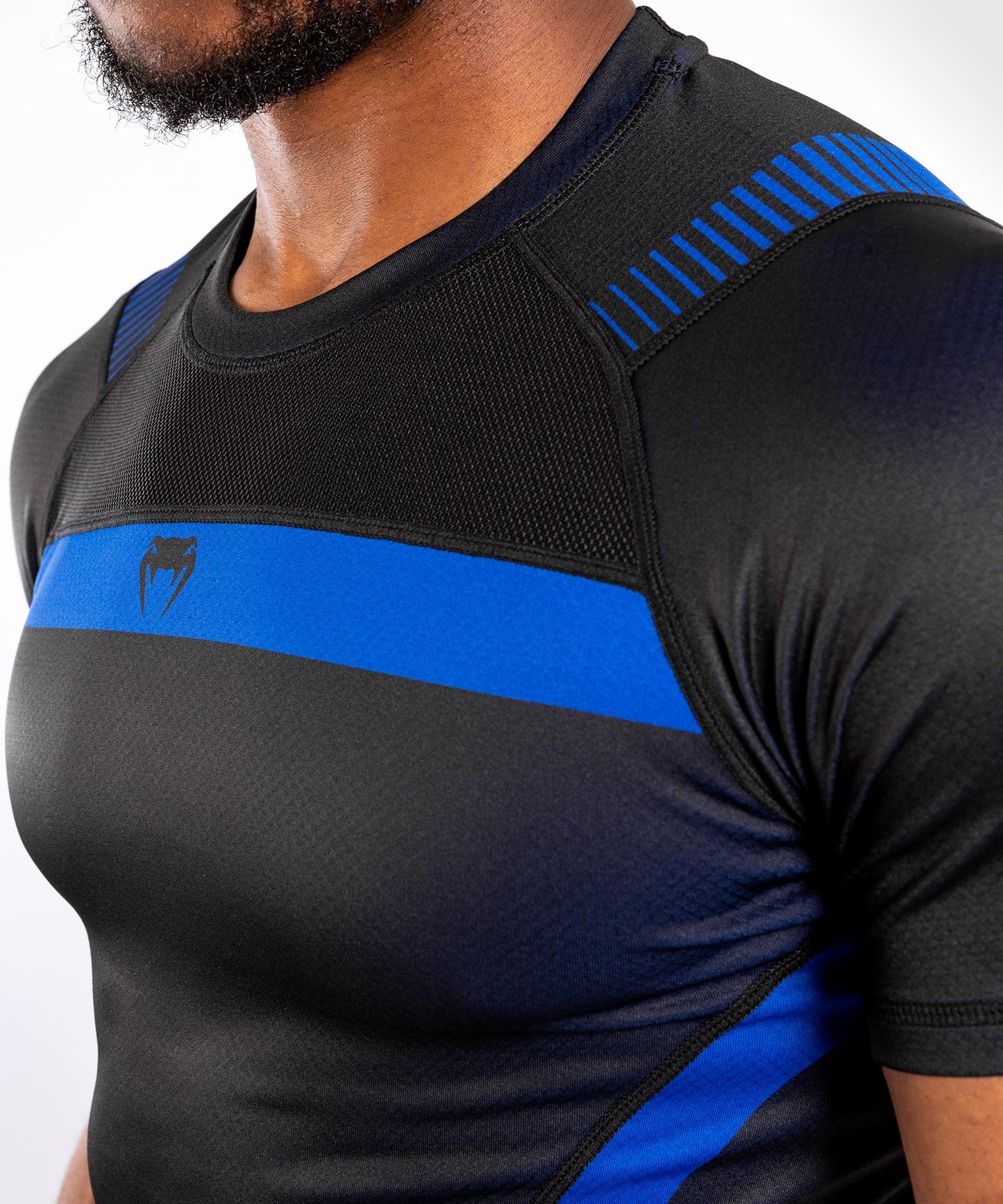 T-shirt de Compression Venum NoGi 3.0 - Manches Courtes - Noir/Bleu
