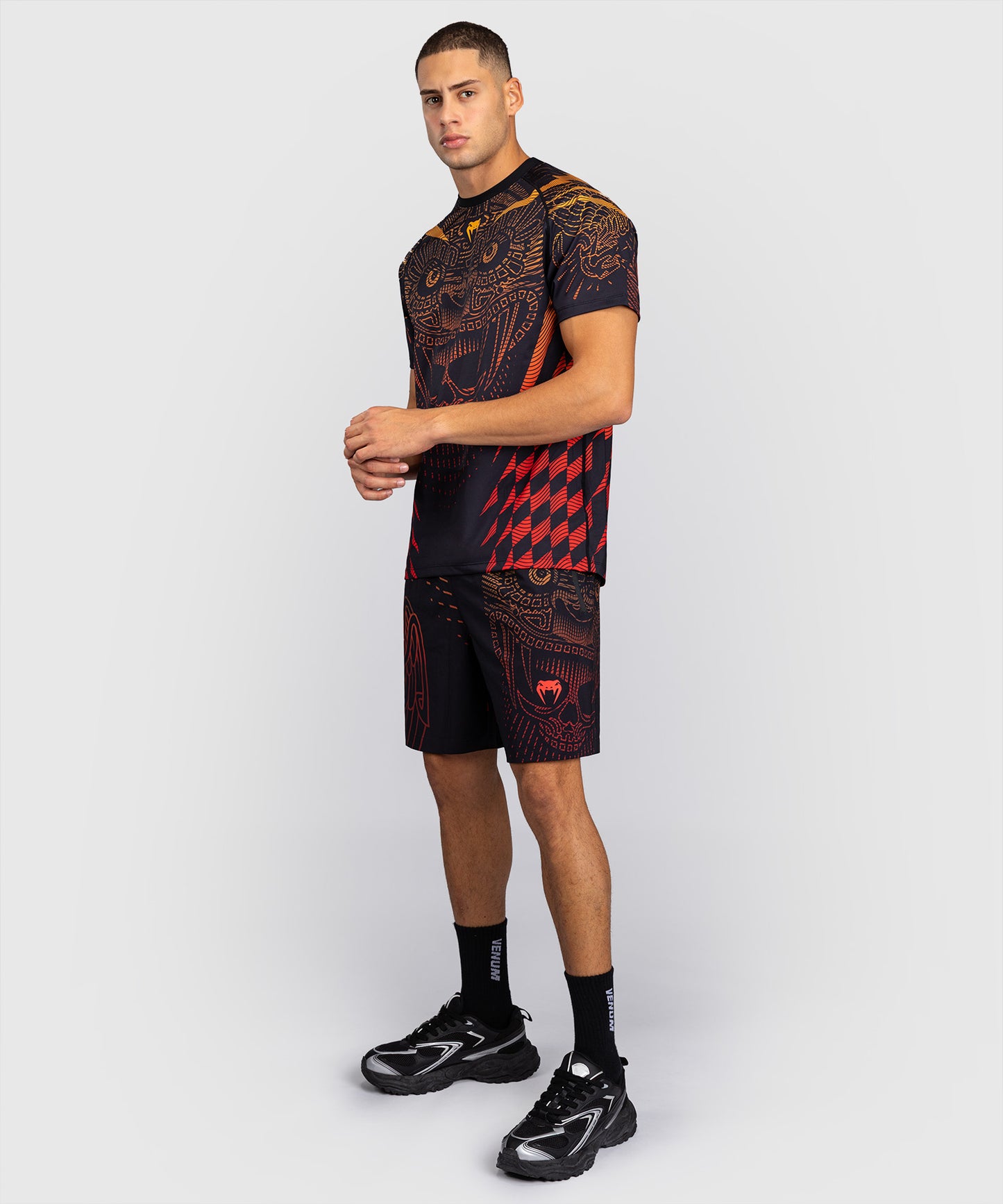 Venum Quetzal Fury Dry-Tech T-Shirt - Schwarz/Fury Rot/Tangerine