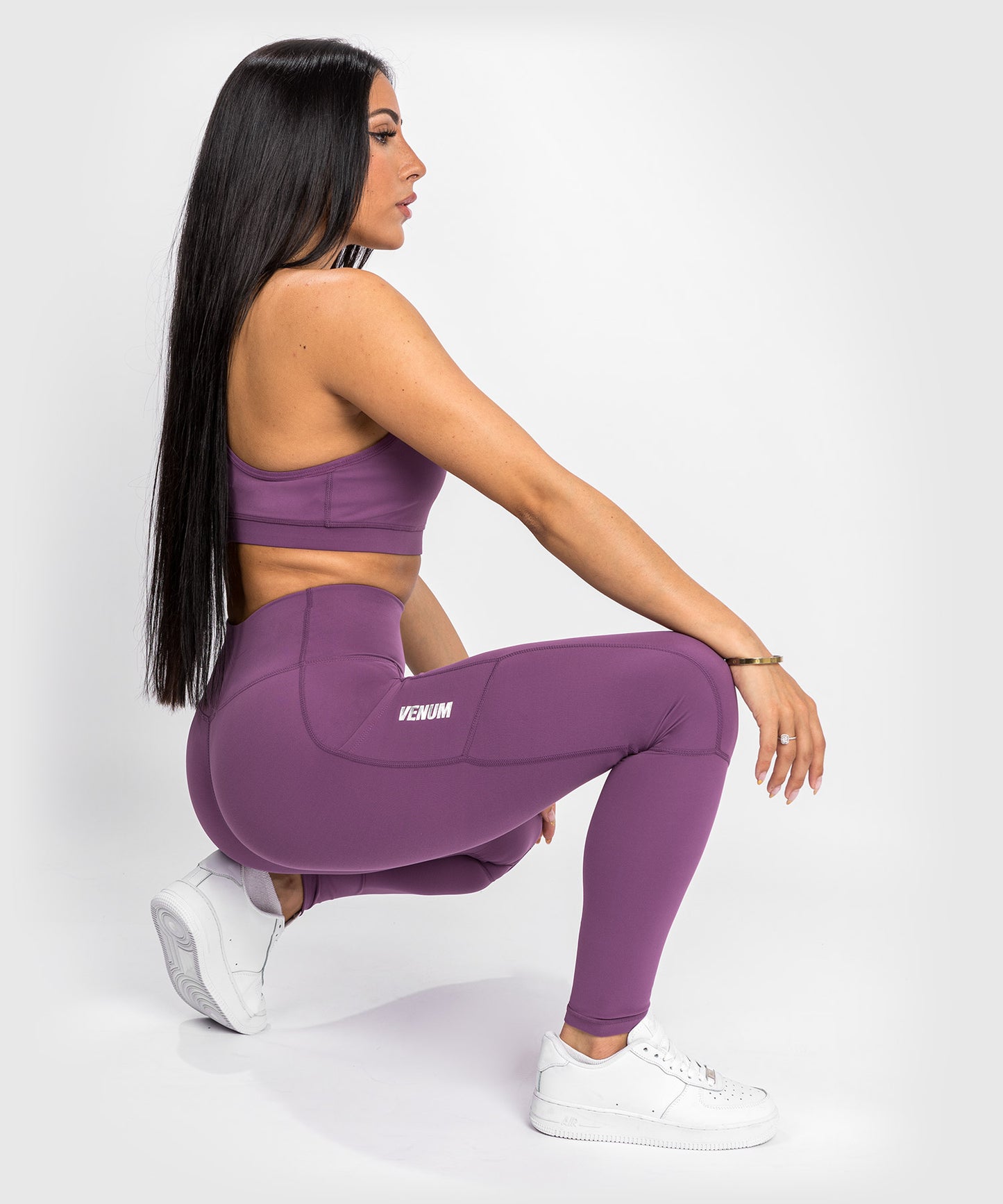 Venum Essential Performance Leggings - Dark Orchid/Silber gebürstet