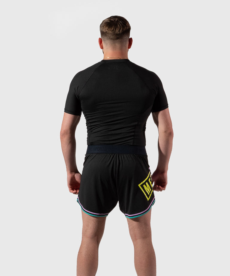 Metal Boxe Post Cutting Treats Fight Shorts - Black