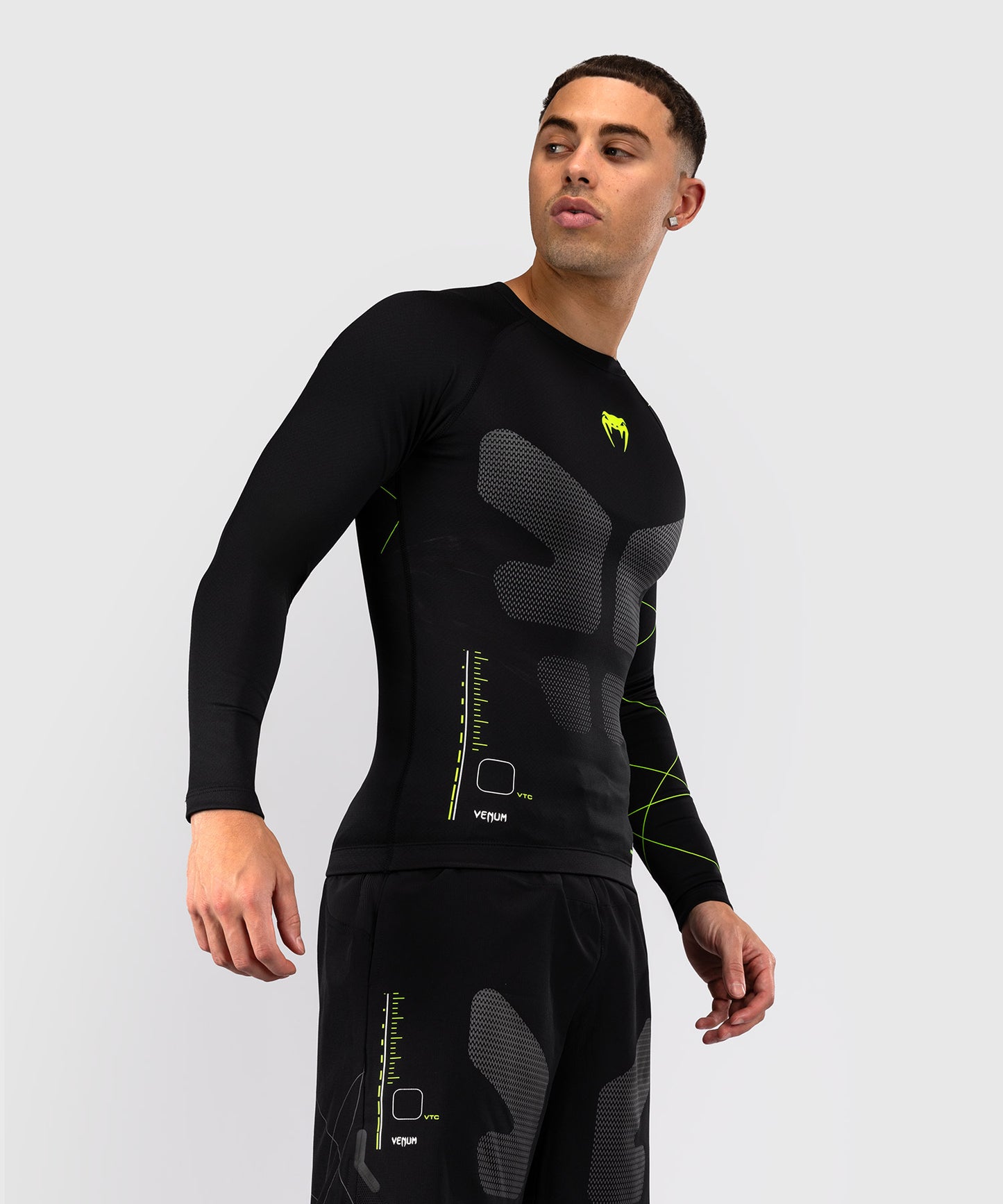 Venum Training Camp 4.0 Langarm-Rashguard - Schwarz/Leuchtgrün