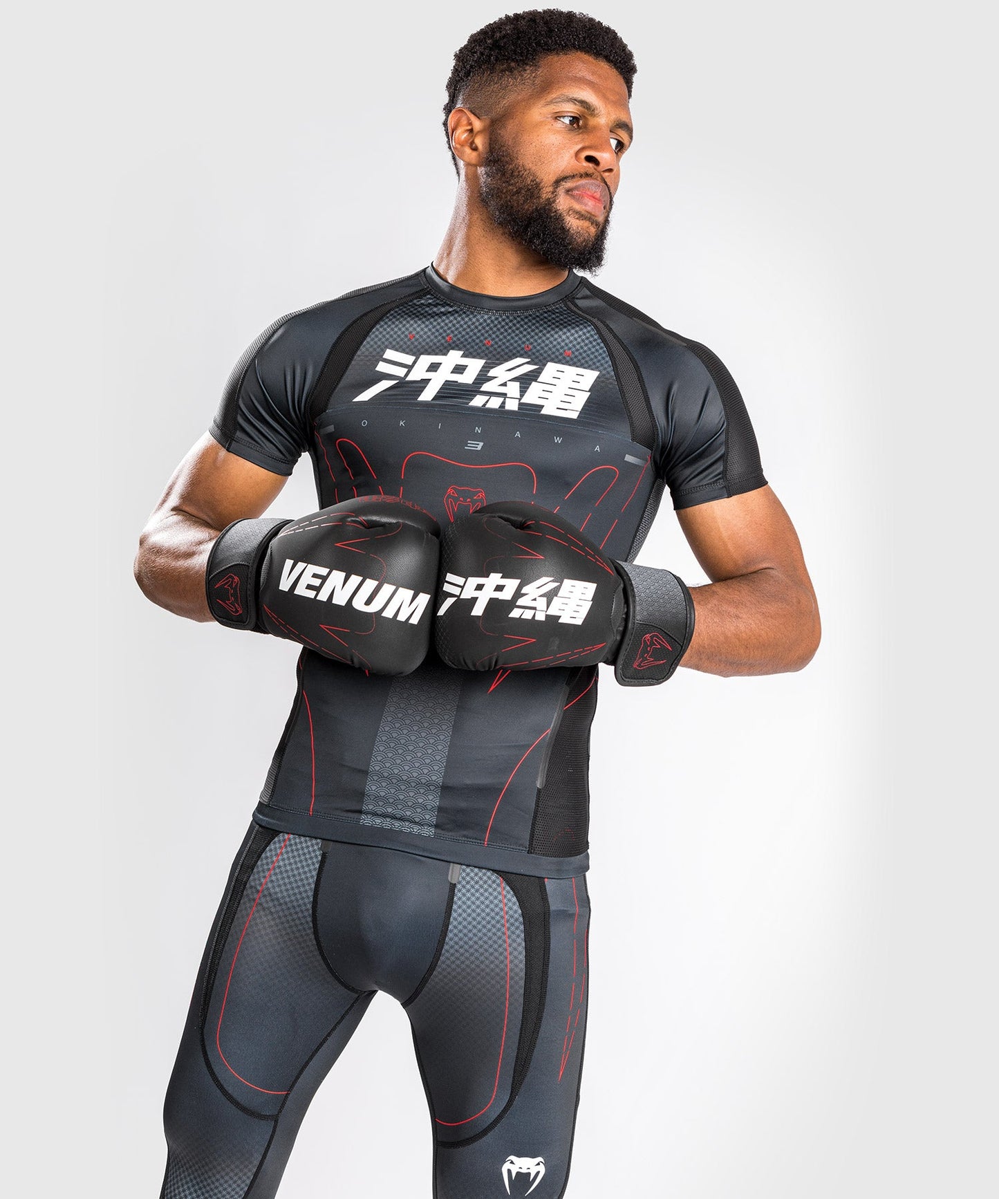 Rashguard Venum Okinawa 3.0 - Short Sleeve - Black/Red