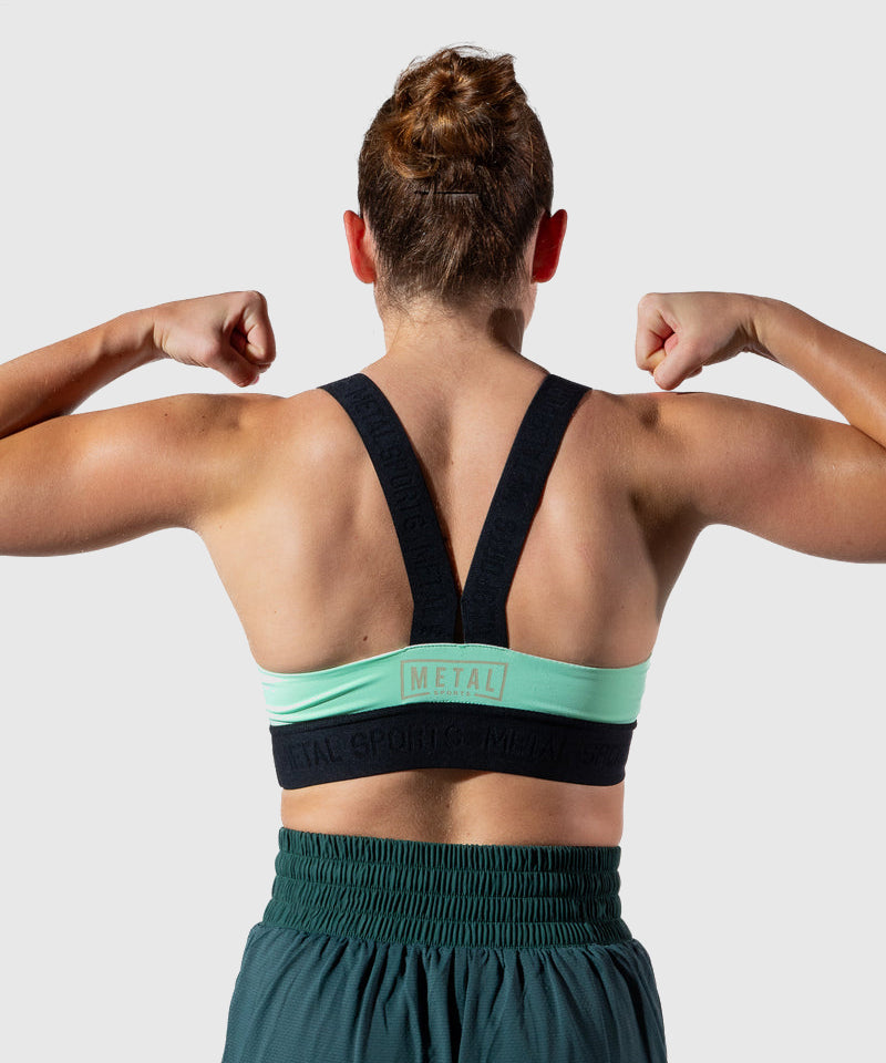 Metal Boxe Deep Waters Women’s Elastic Sports Bra - Green
