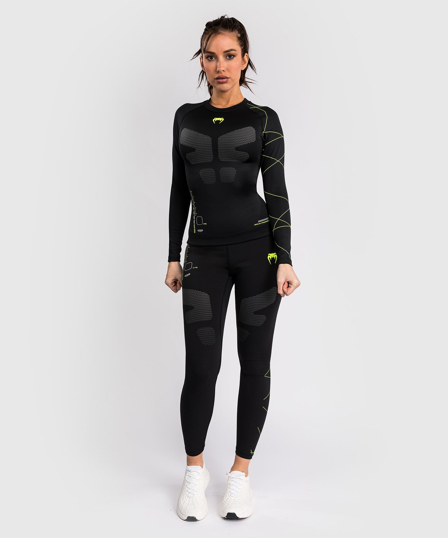 Rashguard Manches Longues Venum Training Camp 4.0 - Noir/Vert Fluo