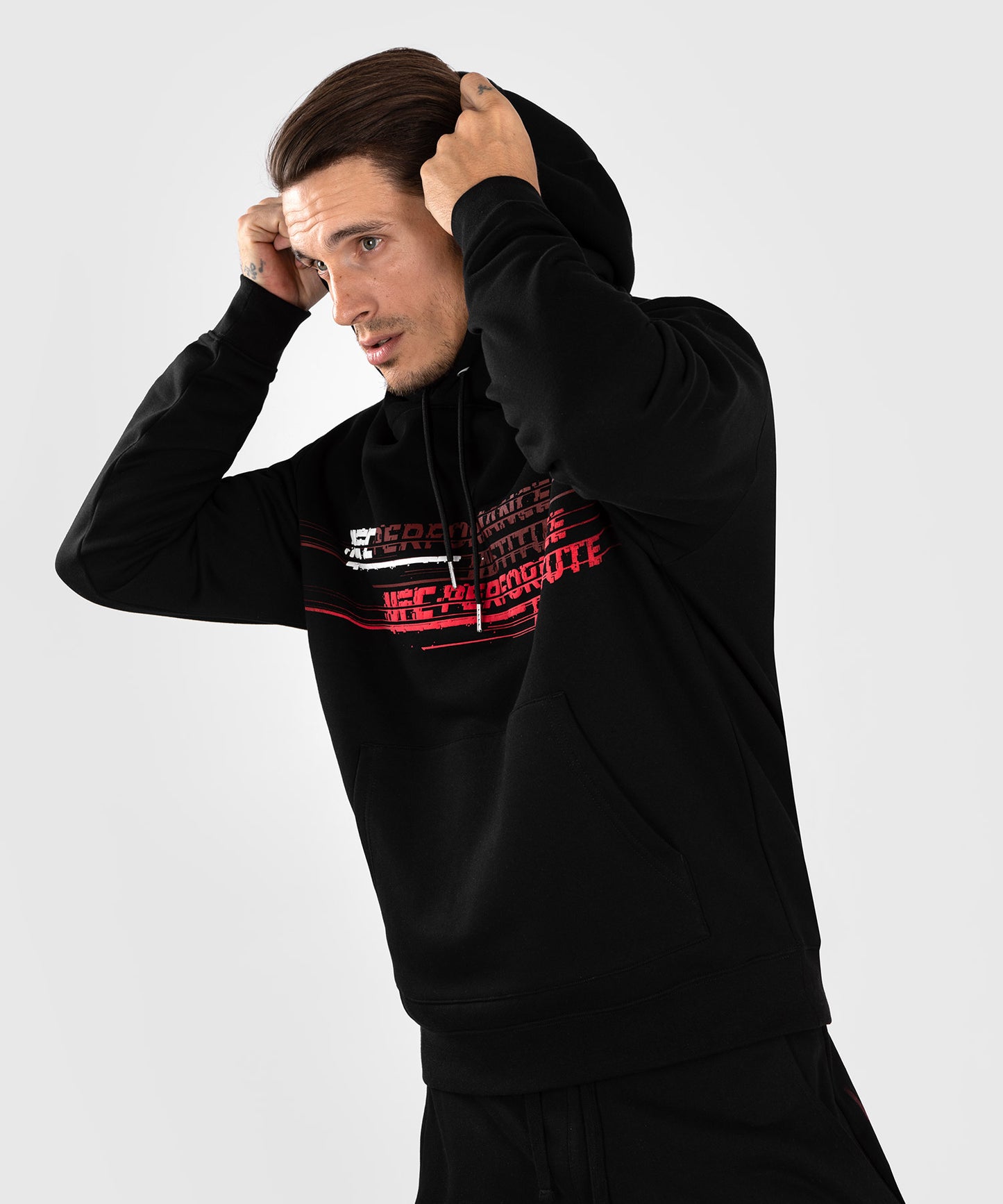 Sweatshirt à Capuche pour Hommes UFC Venum Performance Institute 2.0 - Noir/Rouge