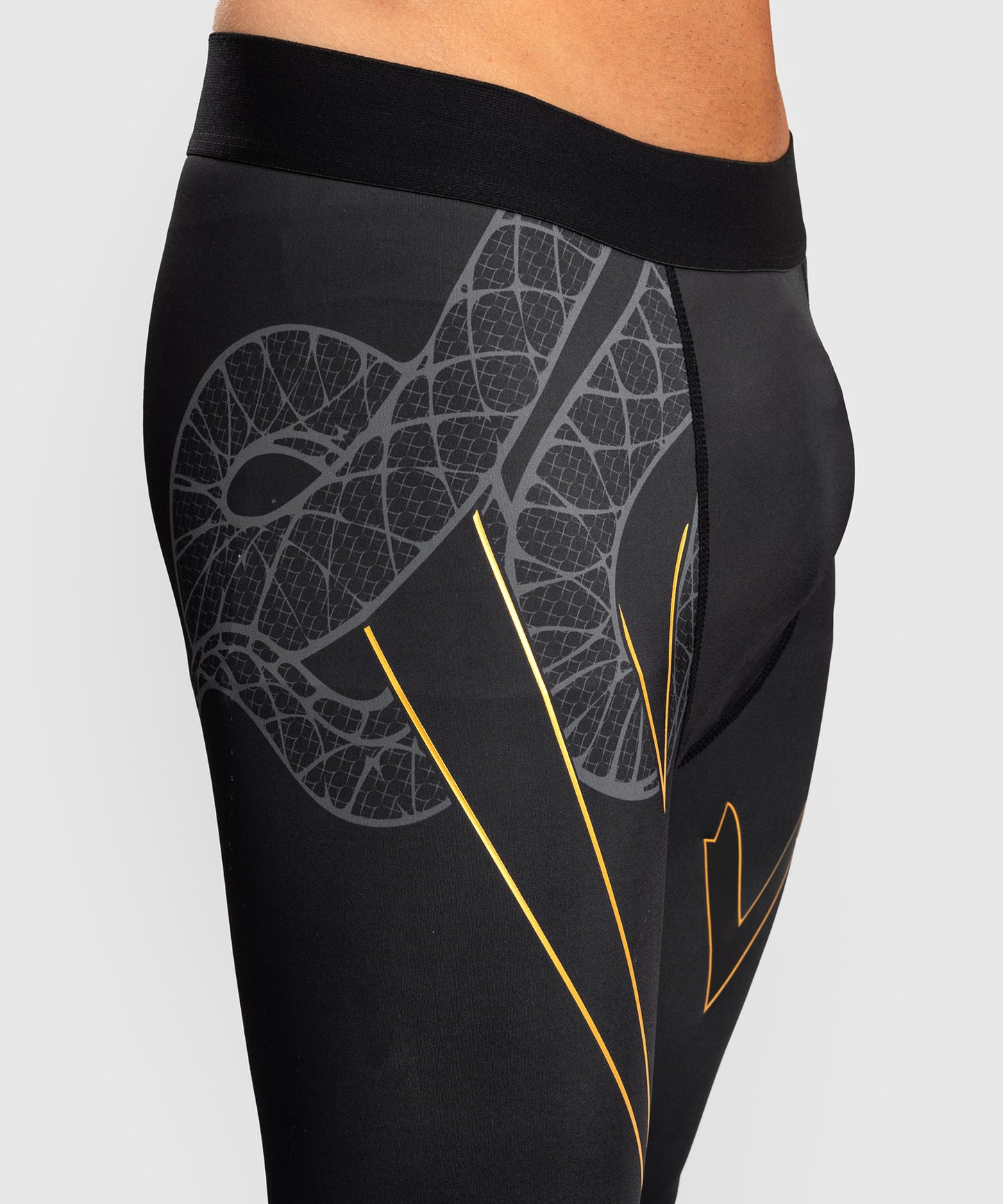 Pantalon de Compression Venum Serpenti – Noir/Argent/Or