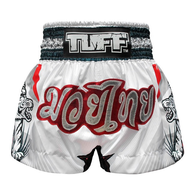 Short Muay Thai Tuff White Tiger - Blanc