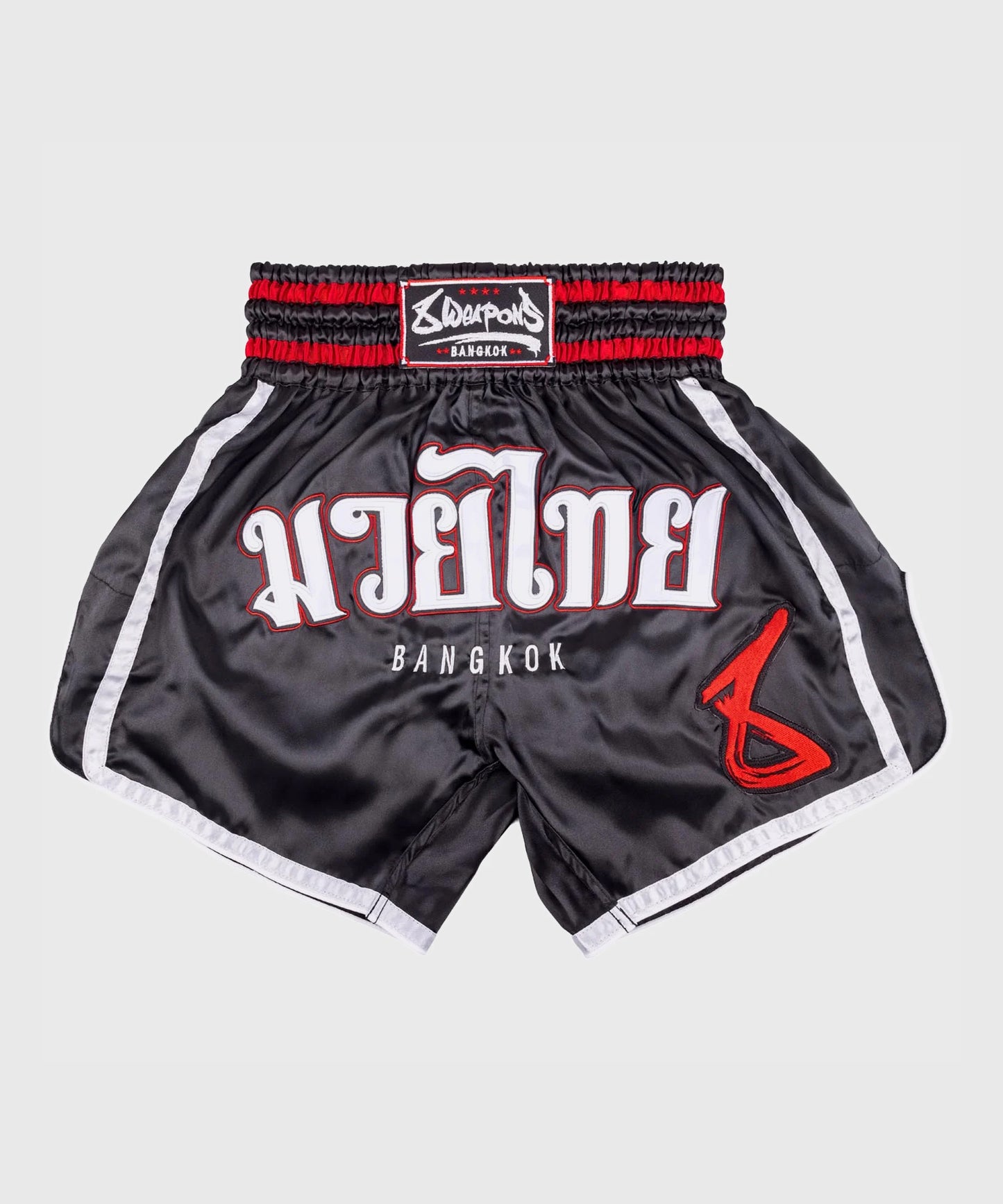 8 Weapons Bangkok Pantaloncini da Muay Thai - Nero/Bianco