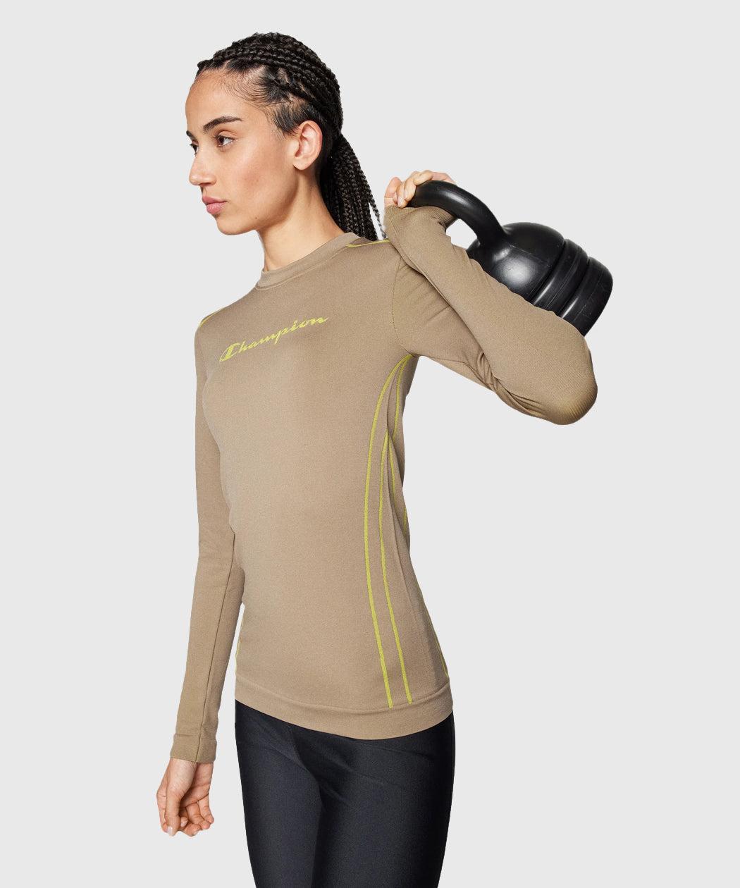 Women's Champion Seamless Round Neck Top - Beige