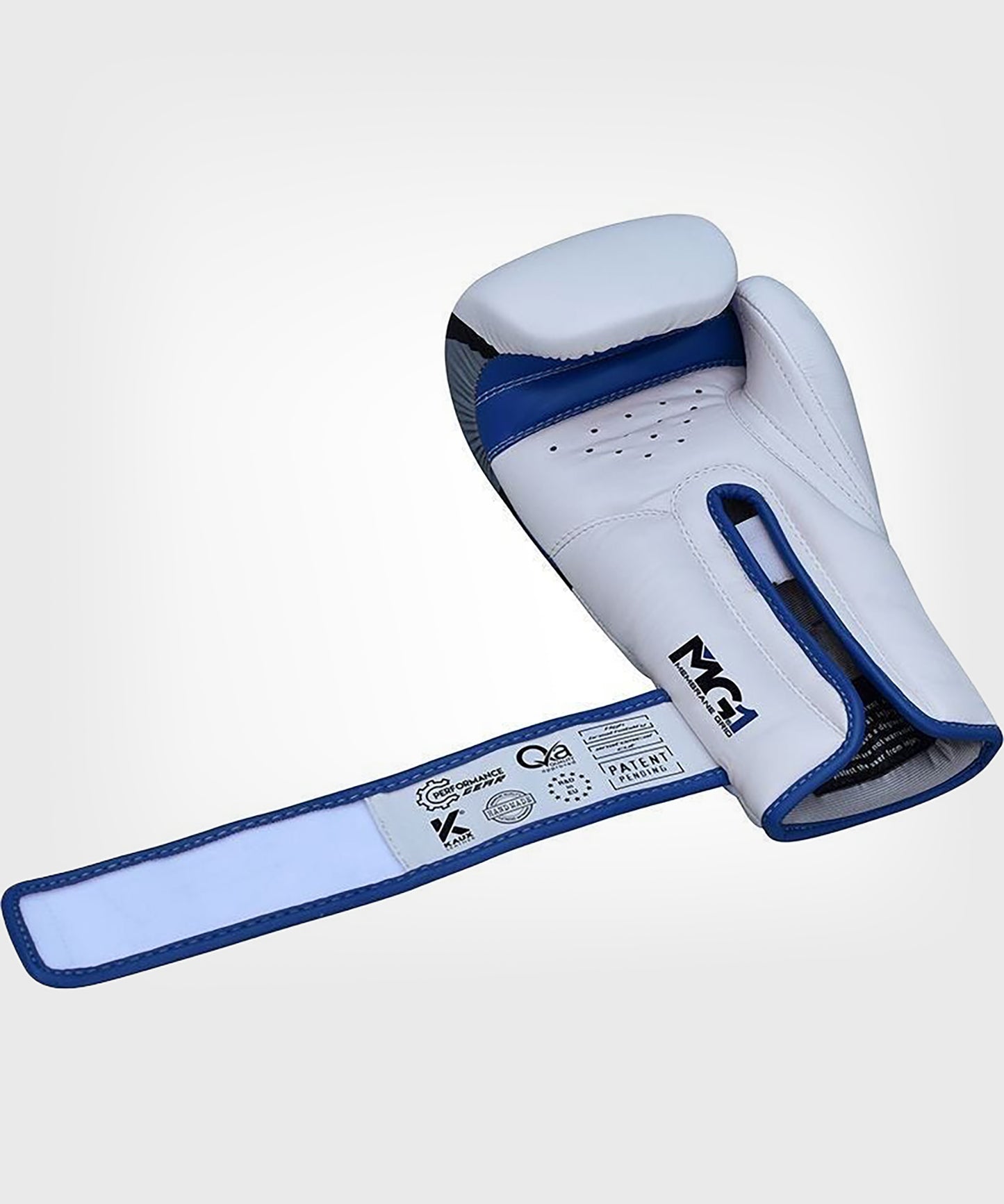 RDX Sports Quadro-Dome Boxing Gloves – White/Blue