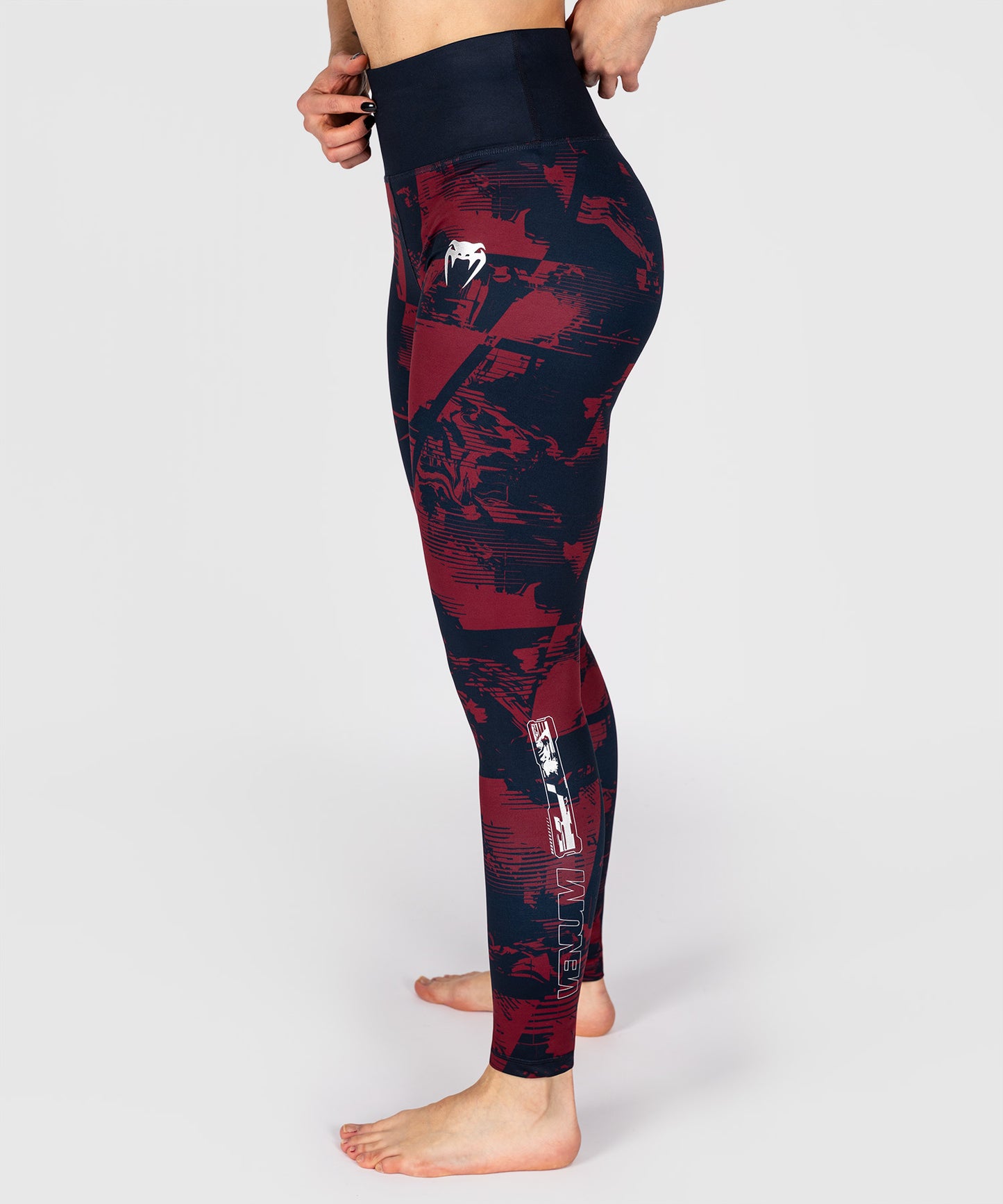 UFC Zenith by Venum Authentic Fight Week Legging Donna - Blu navy/Bordeaux/Argento
