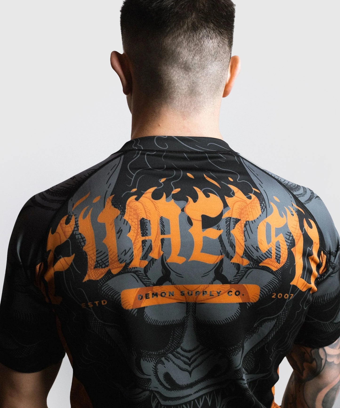 Fumetsu Oni Short Sleeve Rashguard - Black/Grey/Bronze