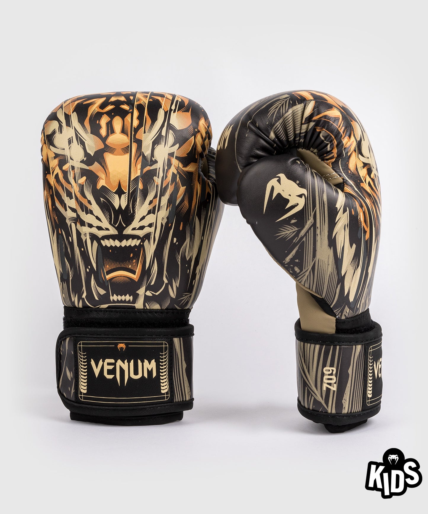 Gants de Boxe Venum Tiger pour Enfants - Noir/Orange Néon