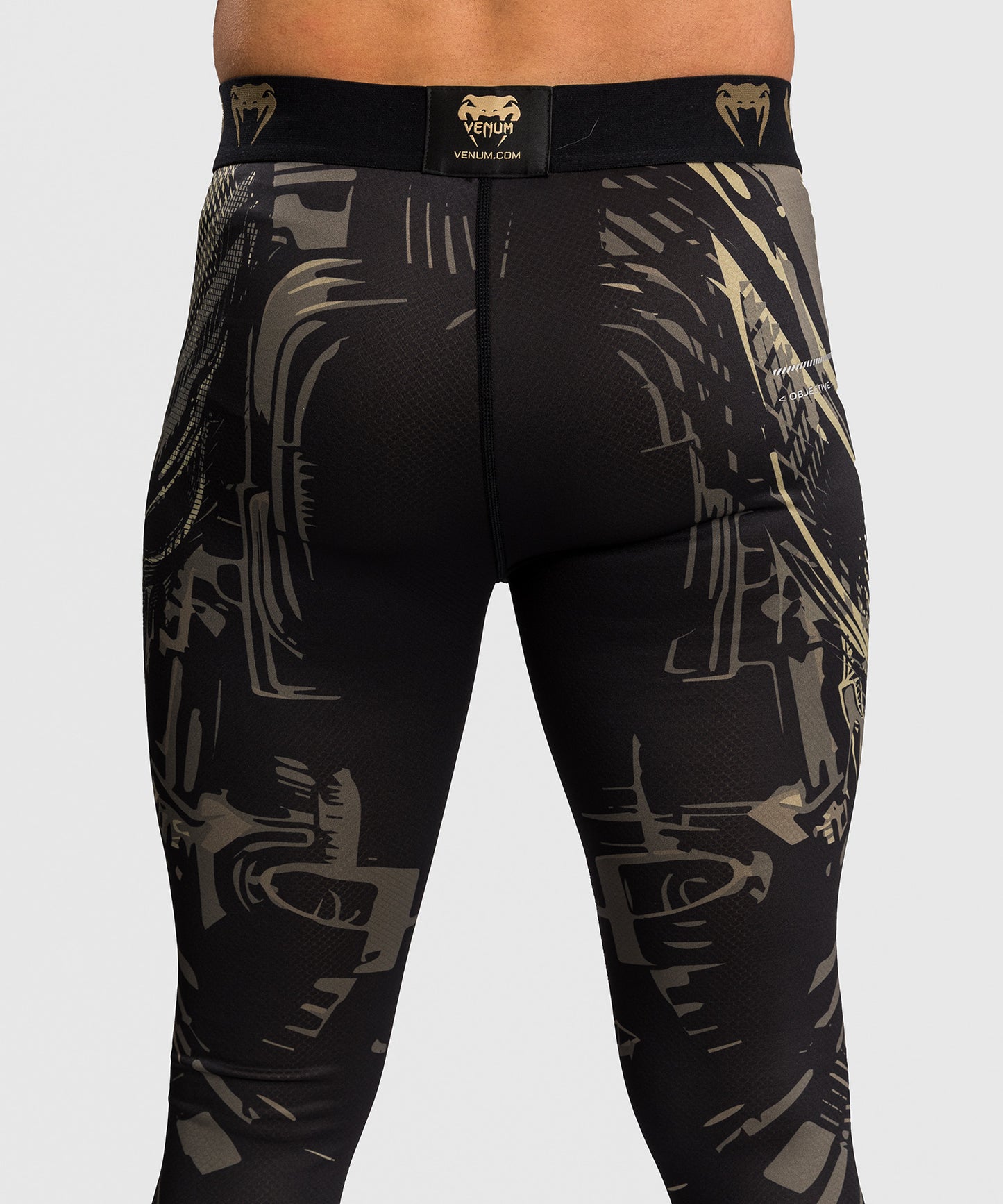 Pantaloni a compressione Venum Space Invader - Nero/Sabbia