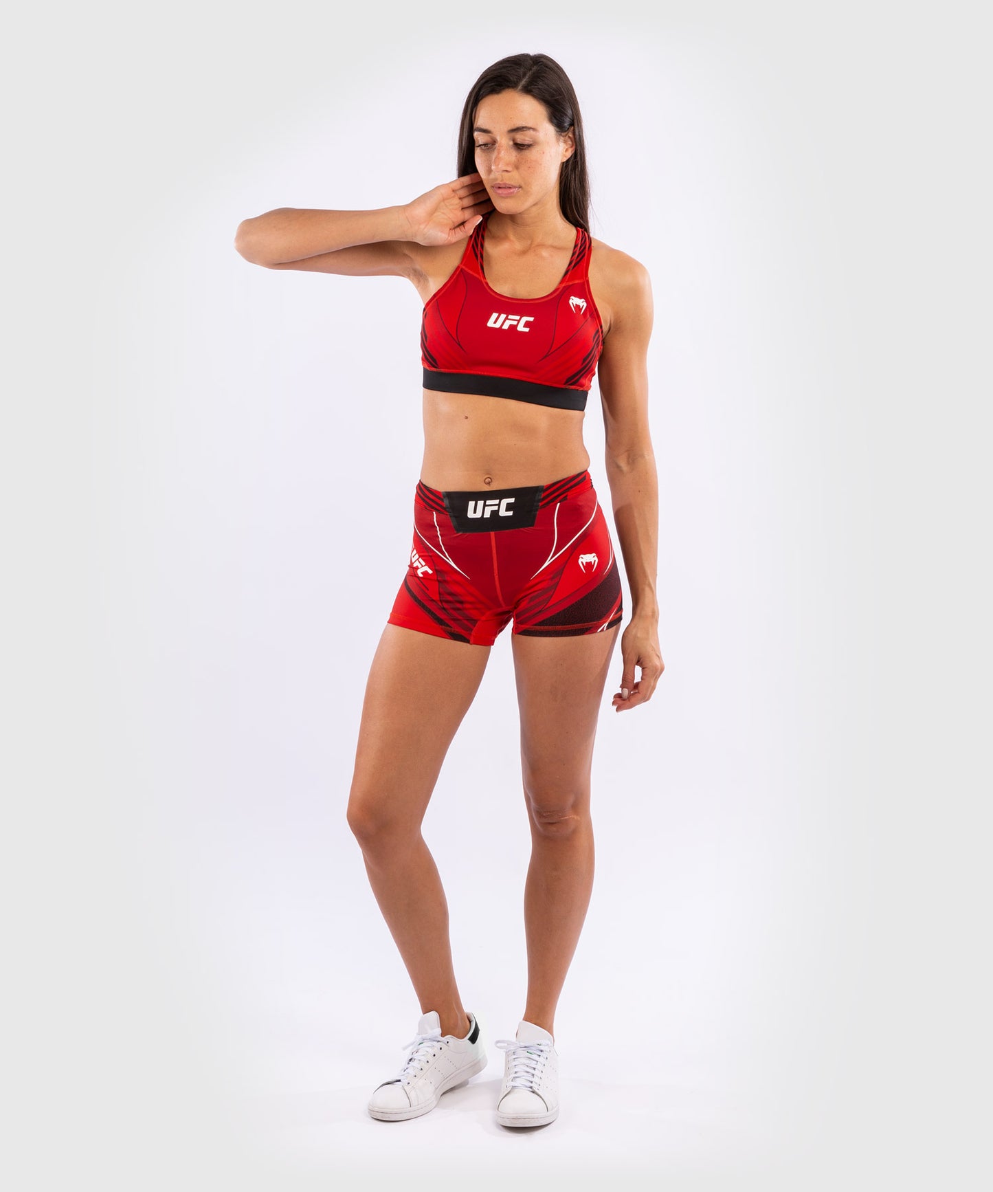 Short de compression pour Femmes UFC Venum Authentic Fight Night - Coupe Courte - Rouge