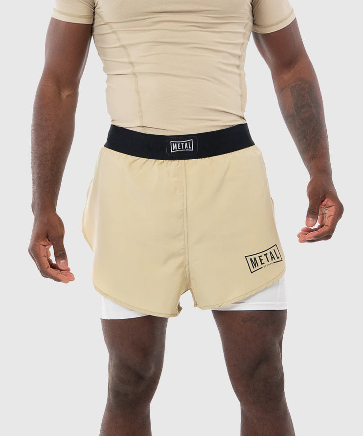 Fightshort 2 En 1 Metal Boxe - Beige