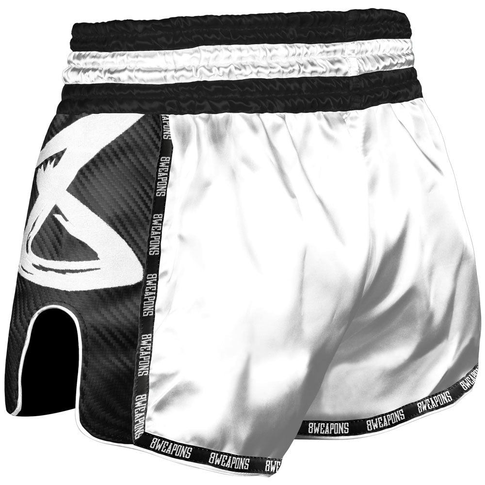 Short de Muay Thai 8 Weapons Carbon - Blanc