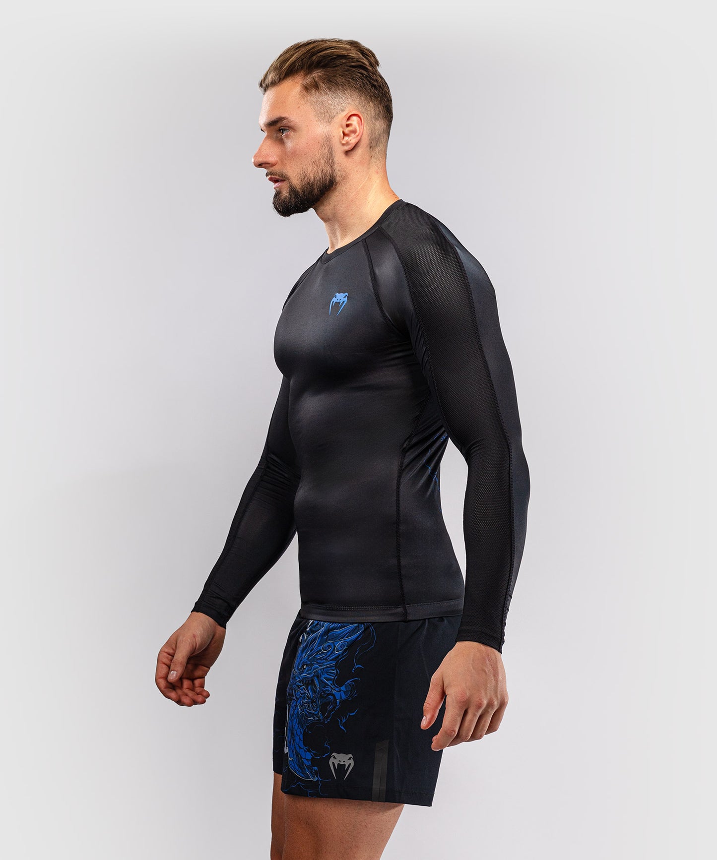 Rashguard à Manches Longues Venum Thunder Dragon – Noir/Bleu Royal