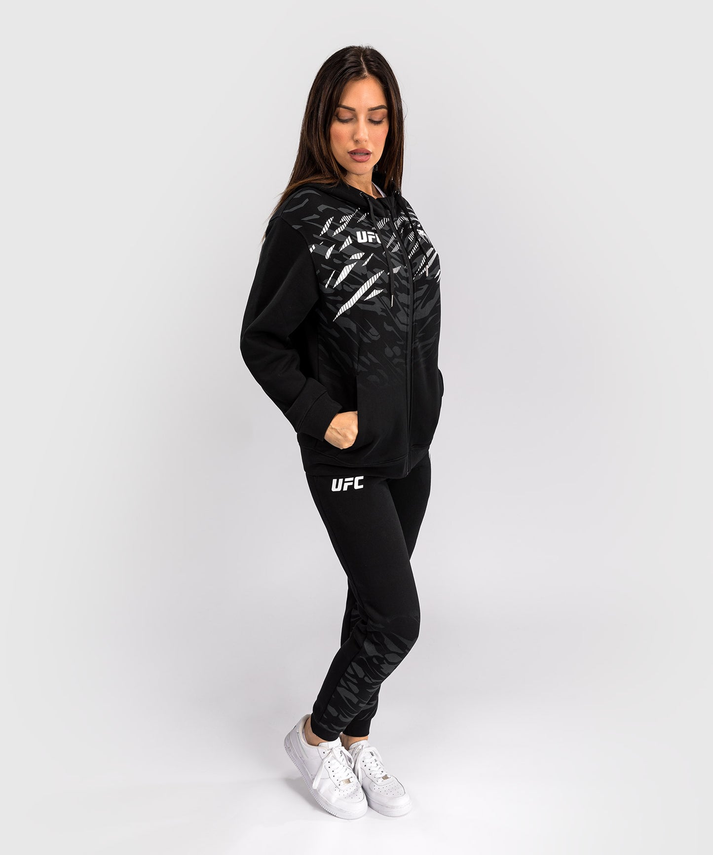 UFC Fusion by Venum Replica Women's Zip Hooded Jacket - Black