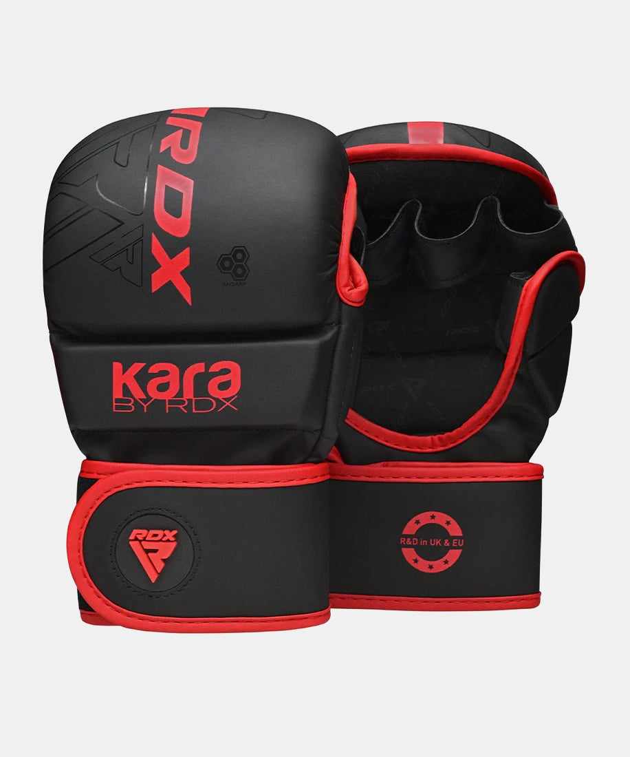 RDX F6 Kara Guantes de Sparring MMA - Negro/Rojo