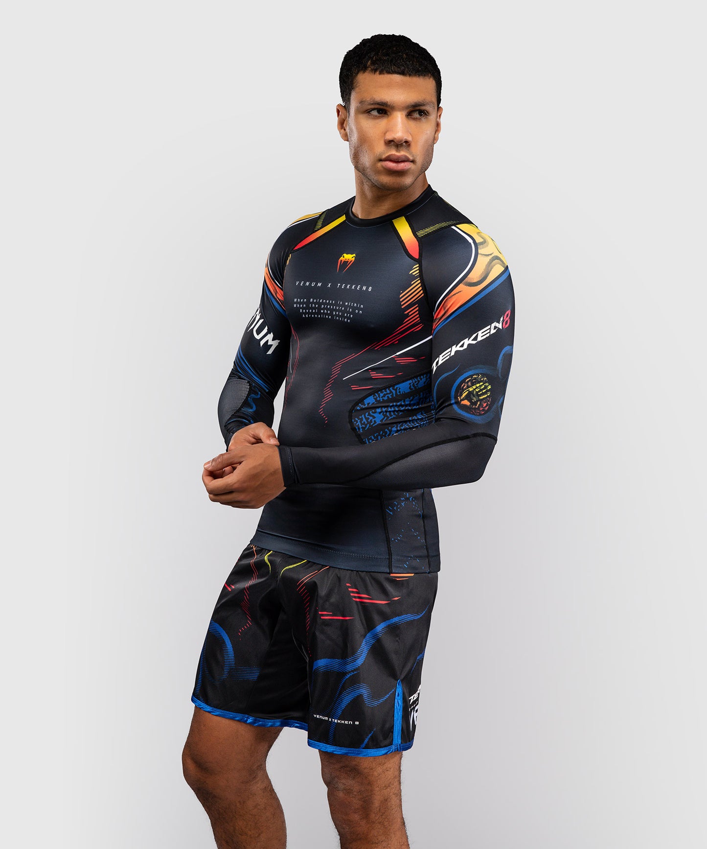 Venum x TEKKEN 8 Long Sleeve Rashguard - Yoshimitsu - Black/Orange