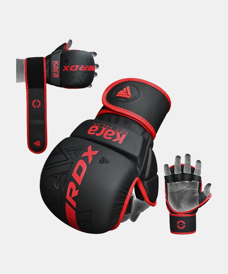 RDX F6 Kara Guantes de Sparring MMA - Negro/Rojo