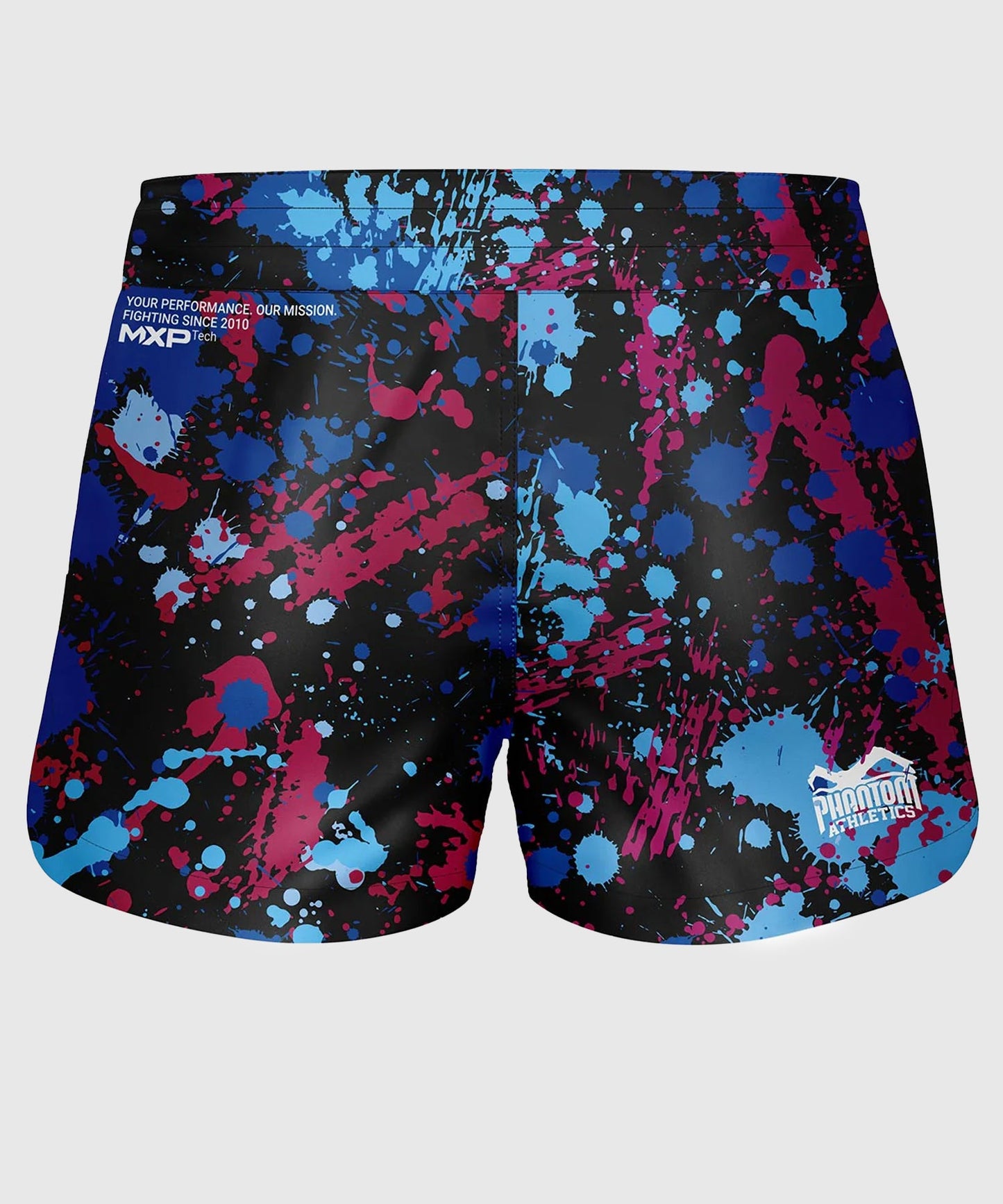 Phantom Athletics Fusion Splatter Fight Shorts - Black/Blue/Red