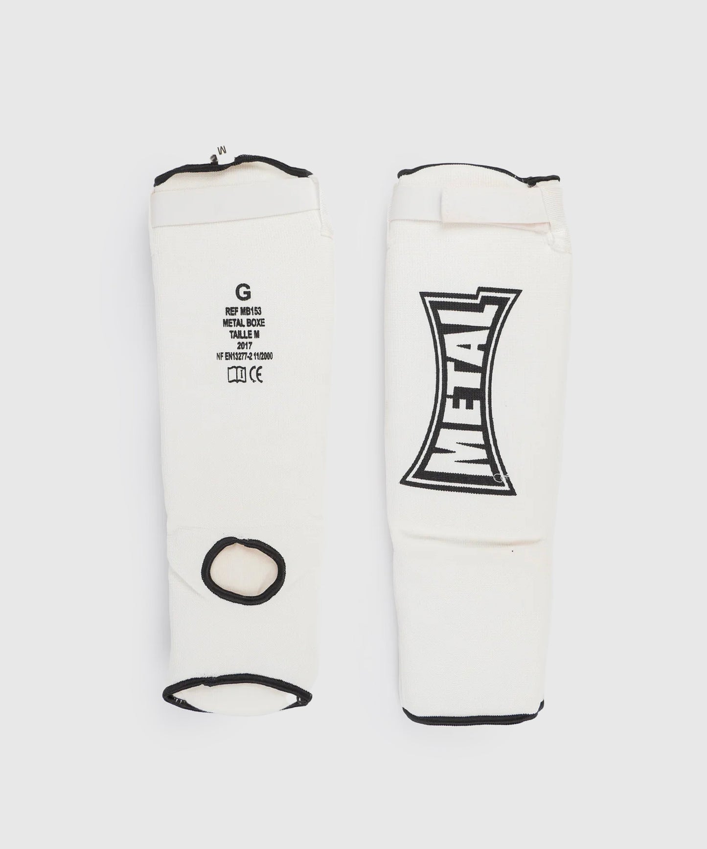 Metal Boxe Protege Tibia+Pied Cotton - White