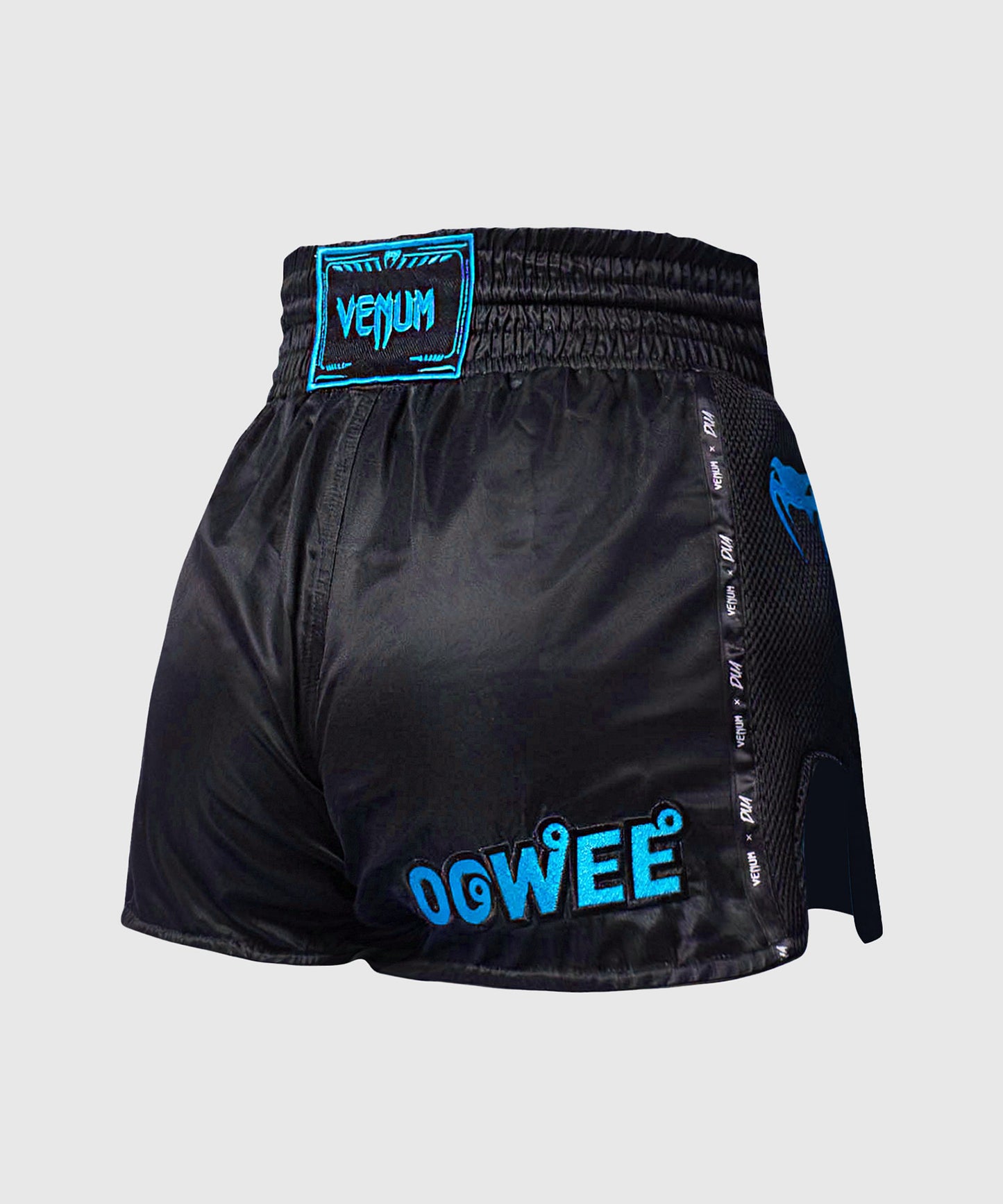 Venum x Dua Muay Thai Pantalones Cortos - Negro/Azul Eléctrico