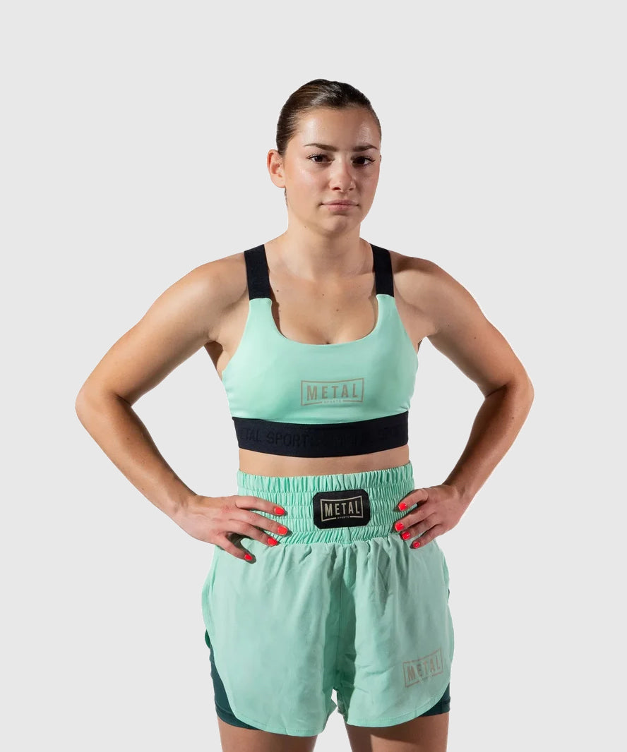 Metal Boxe Deep Waters Women’s Elastic Sports Bra - Green