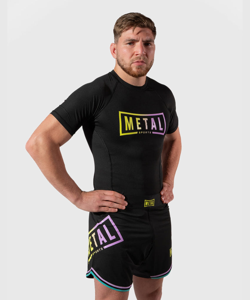 Metal Boxe Post Cutting Treats Fight Shorts - Black