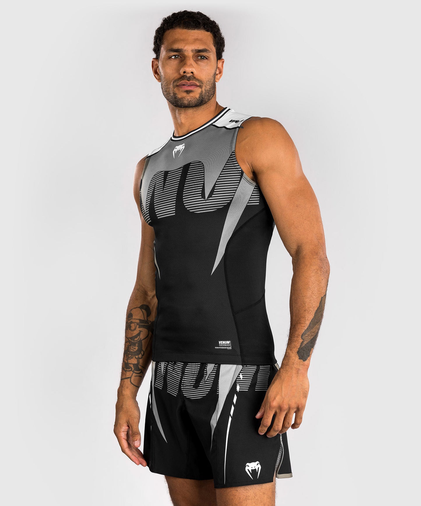 Venum Adrenaline Ärmelloses Rashguard – Schwarz/Silbergrau