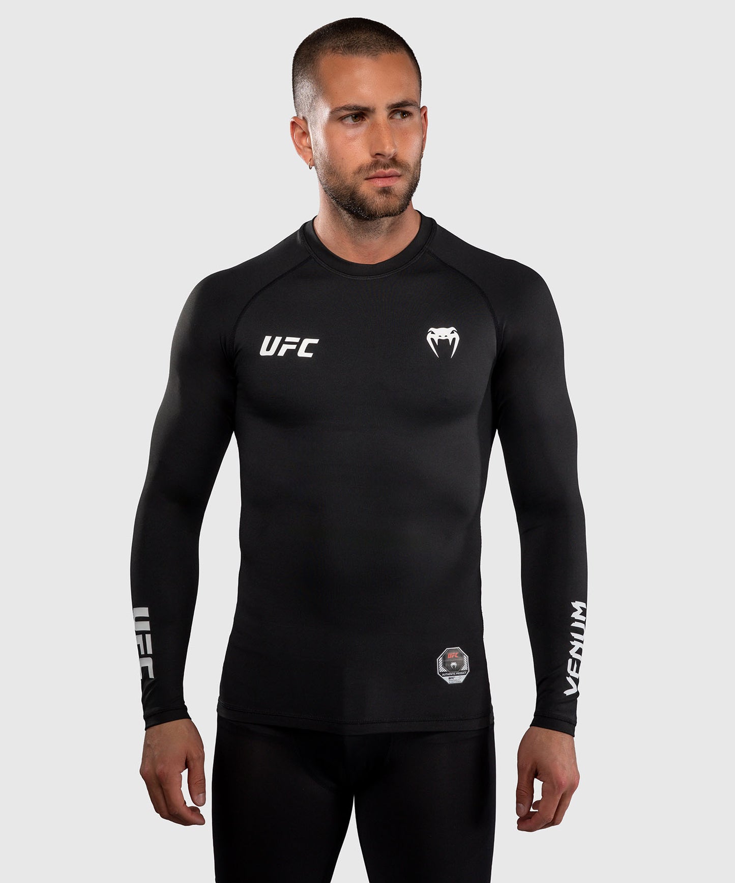Venum UFC Unity by Venum Authentic Fight Week Herren Funktions-Rashguard Langarm - Schwarz