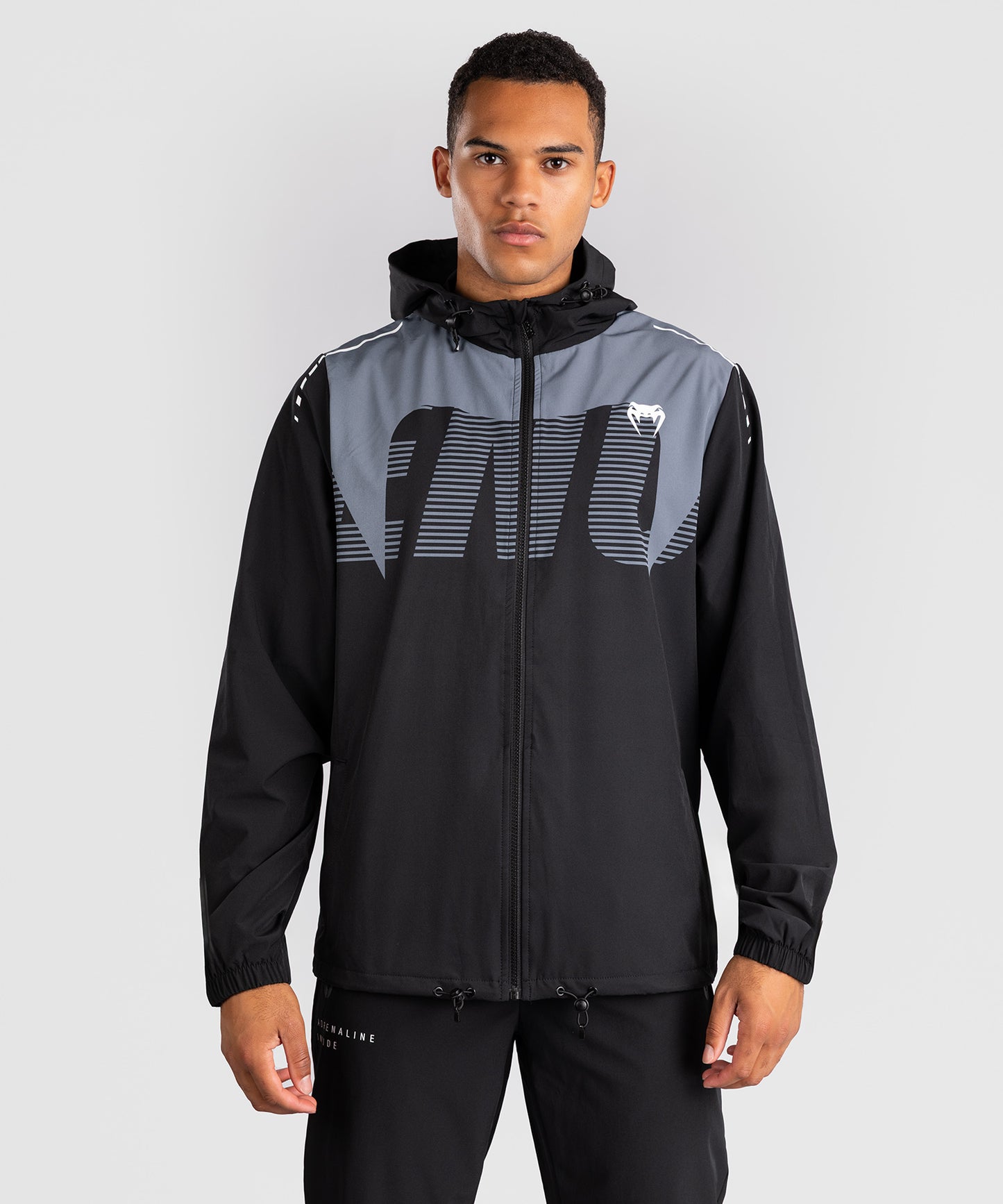 Veste de Survêtement Venum Adrenaline – Noir/Gris Argenté