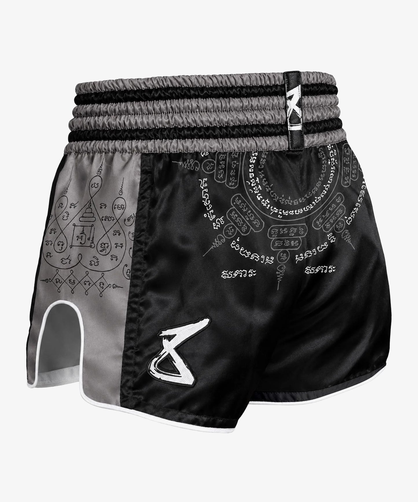 Short de Muay Thai 8 Weapons 8 Ways Yant 2.0 - Noir/Gris