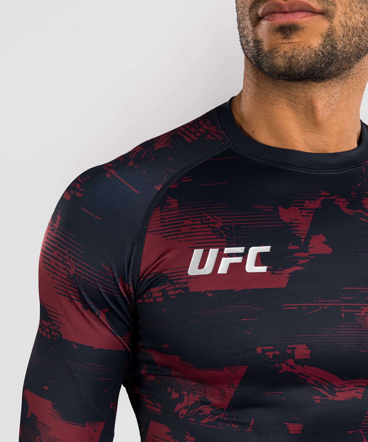 UFC Zenith by Venum Authentic Fight Week Rashguard de manga larga Performance Hombre - Azul marino/Burdeos/Plateado