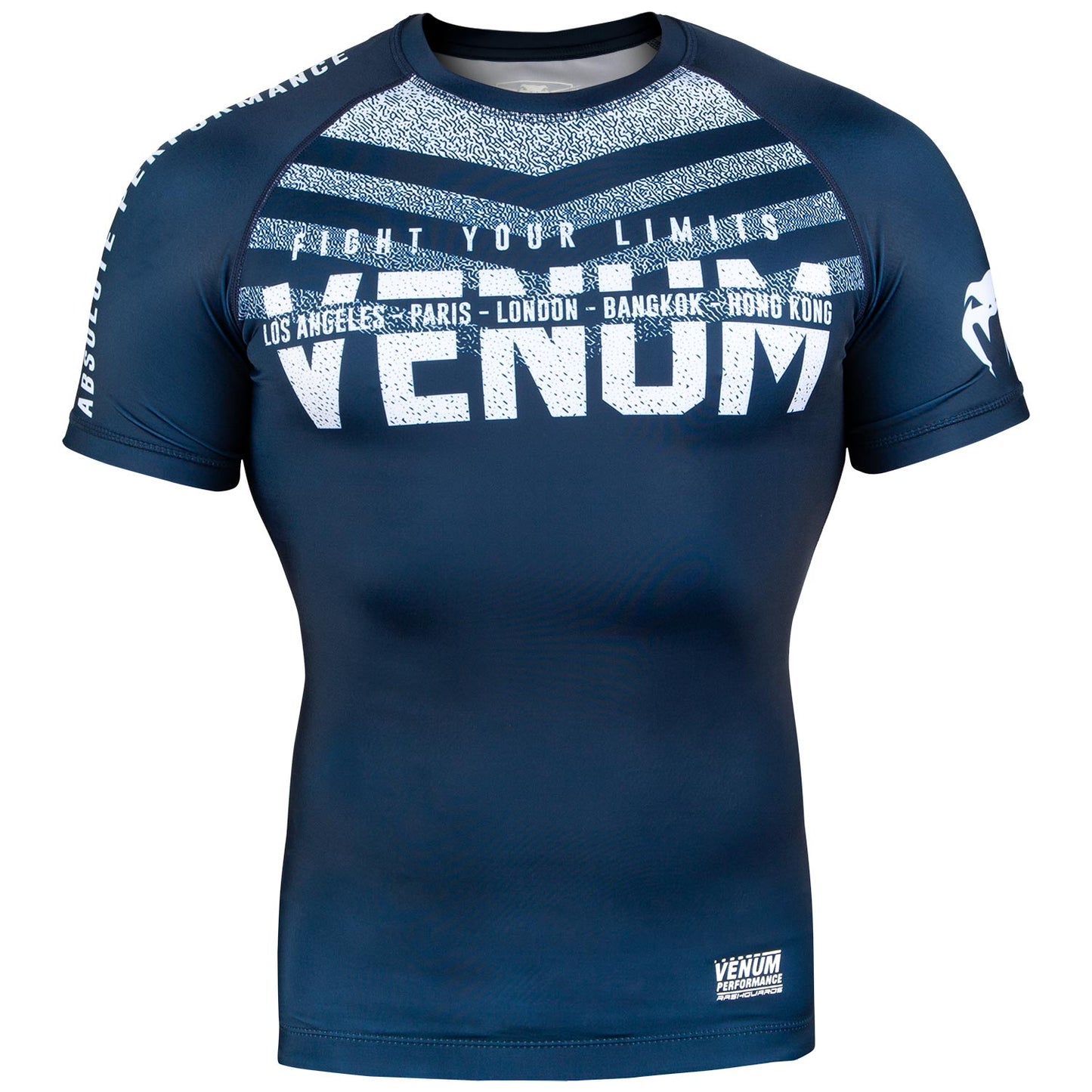 Venum Signature Rashguard - Short Sleeves - Navy Blue/White