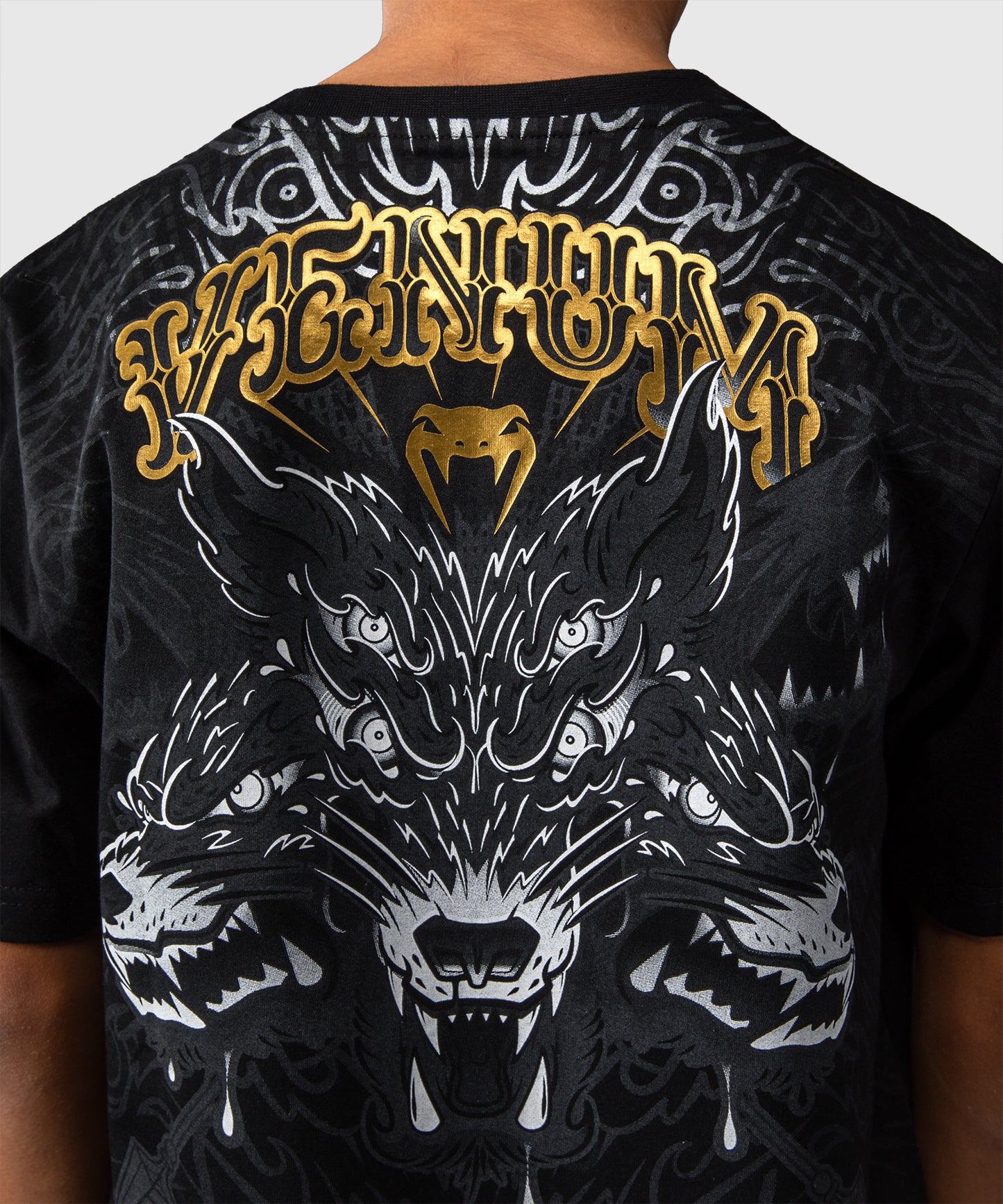 Venum Wolf Atak Camiseta Para Niños – Negro/Gris