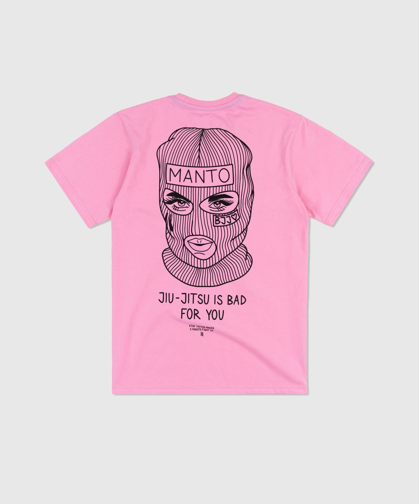 Manto X Ktof Balaclava Camiseta - Rosa/Negro