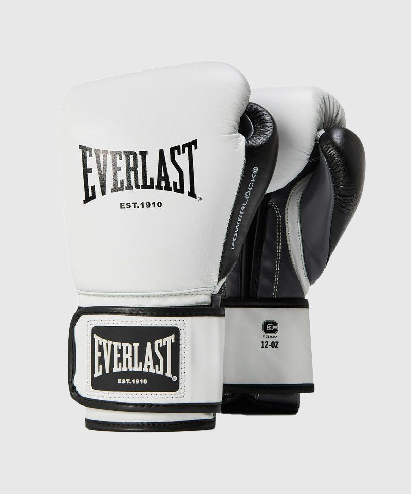 Gants de boxe Everlast Powerlock OG Advanced Training - Blanc/Noir