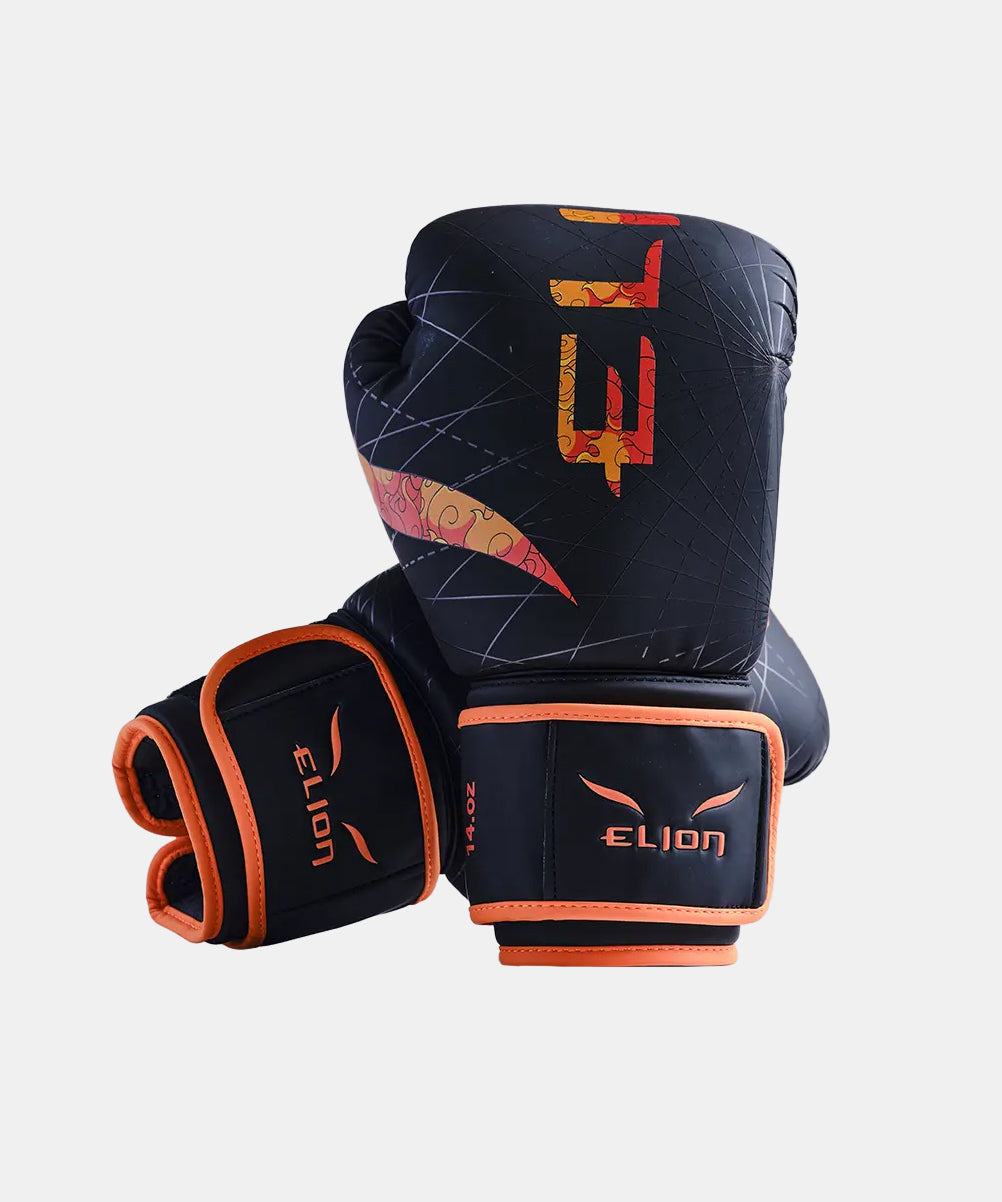 Elion X One Piece Ace Boxing Gloves - Black/Orange